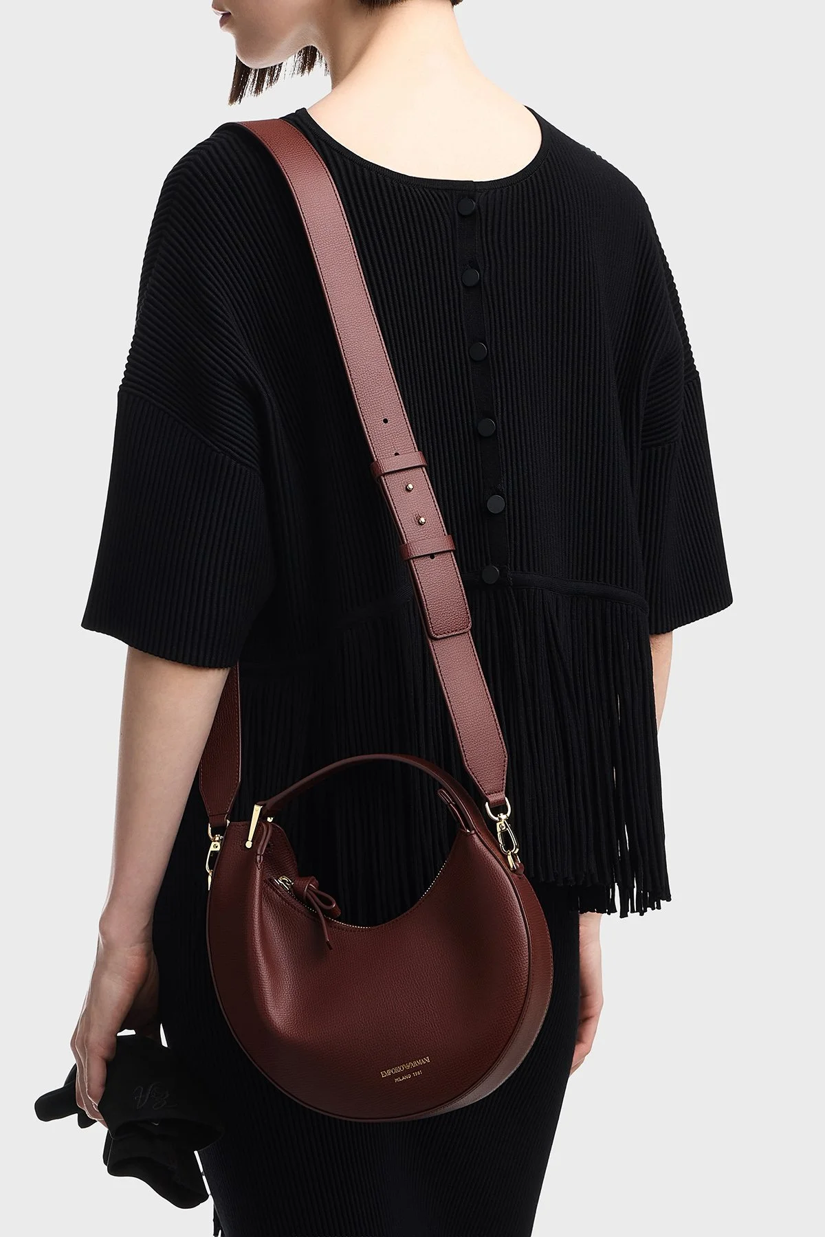 Emporio Armani Deri Çıkarılabilir Askılı Kadın Çanta EW005671 AF29459 U6017 Bordo - 4