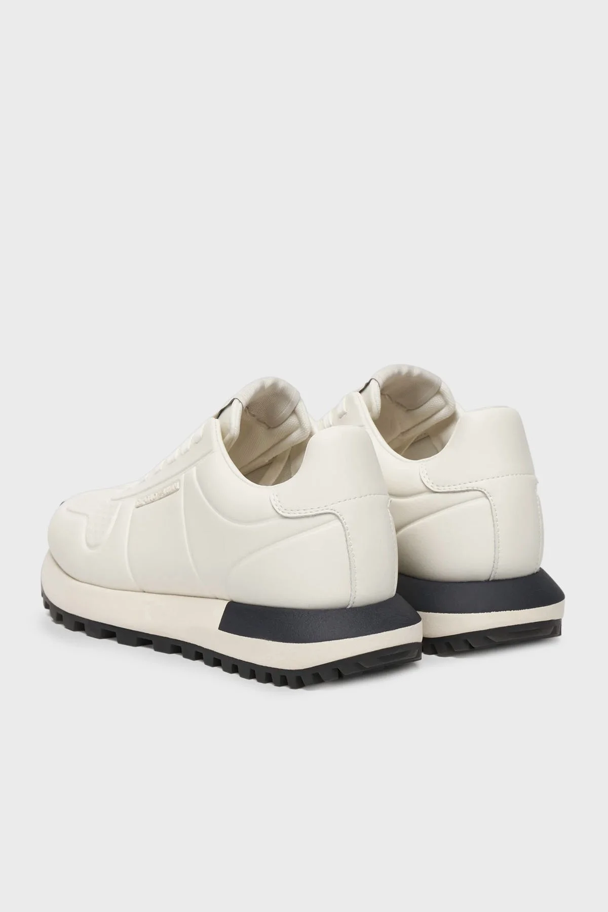 Emporio Armani Deri Kalın Tabanlı Sneaker Erkek Ayakkabı EM003740 AF19726 M0107 BEJ - 3