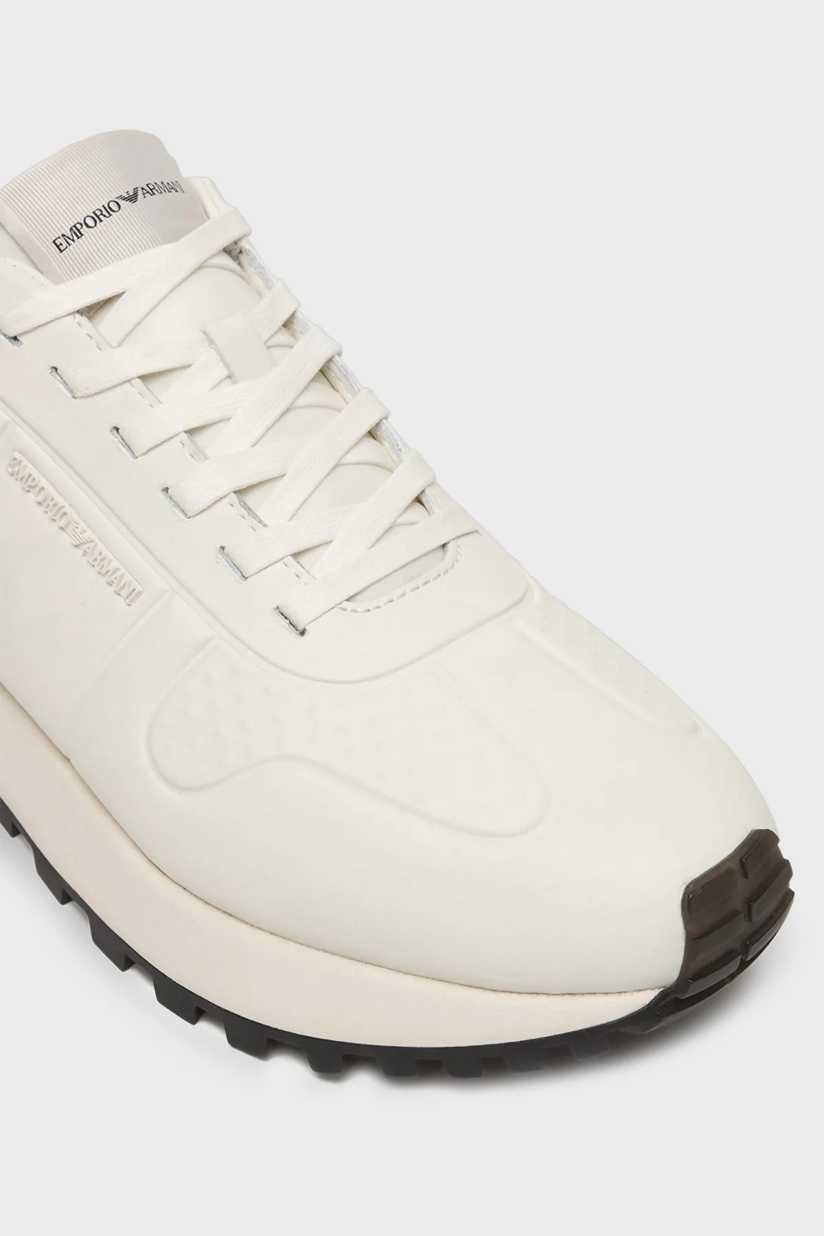 Emporio Armani Deri Kalın Tabanlı Sneaker Erkek Ayakkabı EM003740 AF19726 M0107 BEJ - 5