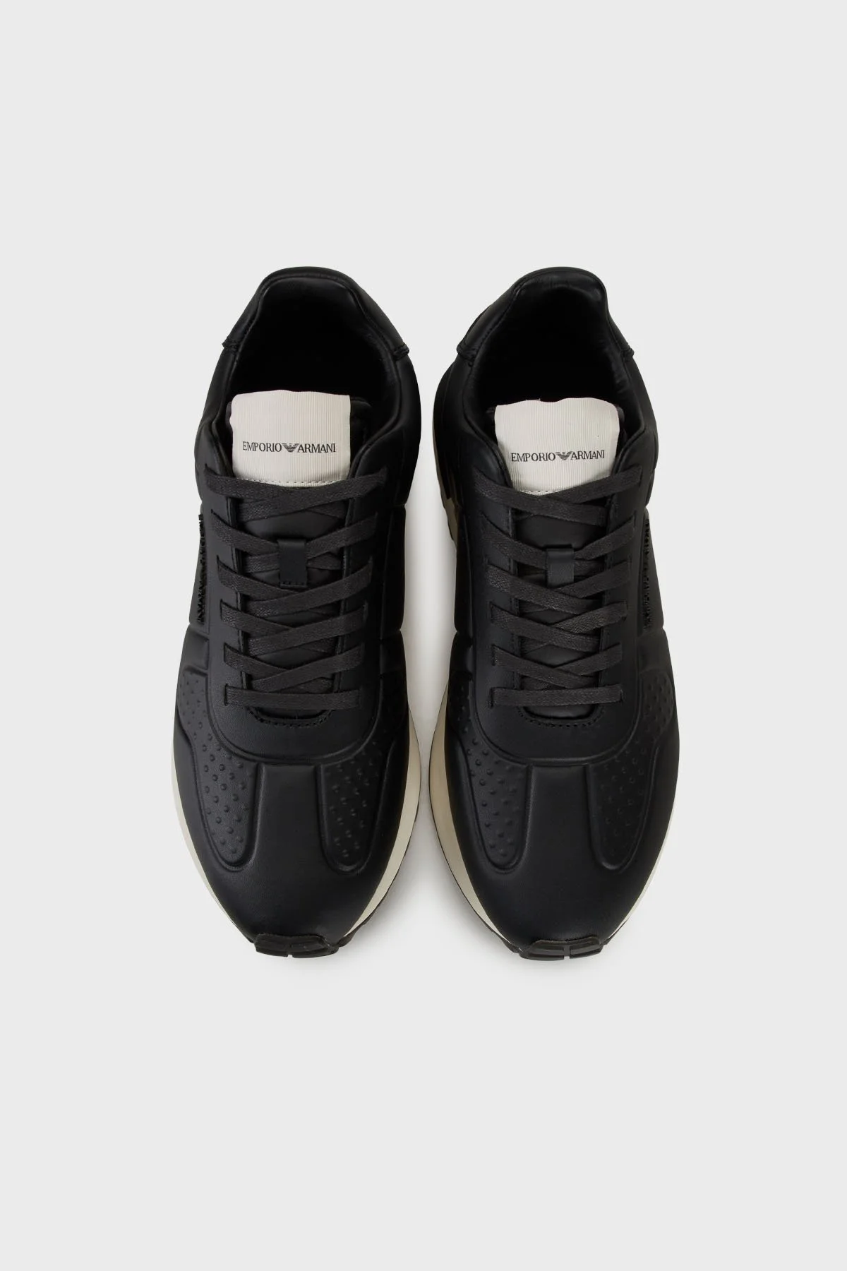 Emporio Armani Deri Kalın Tabanlı Sneaker Erkek Ayakkabı EM003740 AF19726 MC005 SİYAH - 4