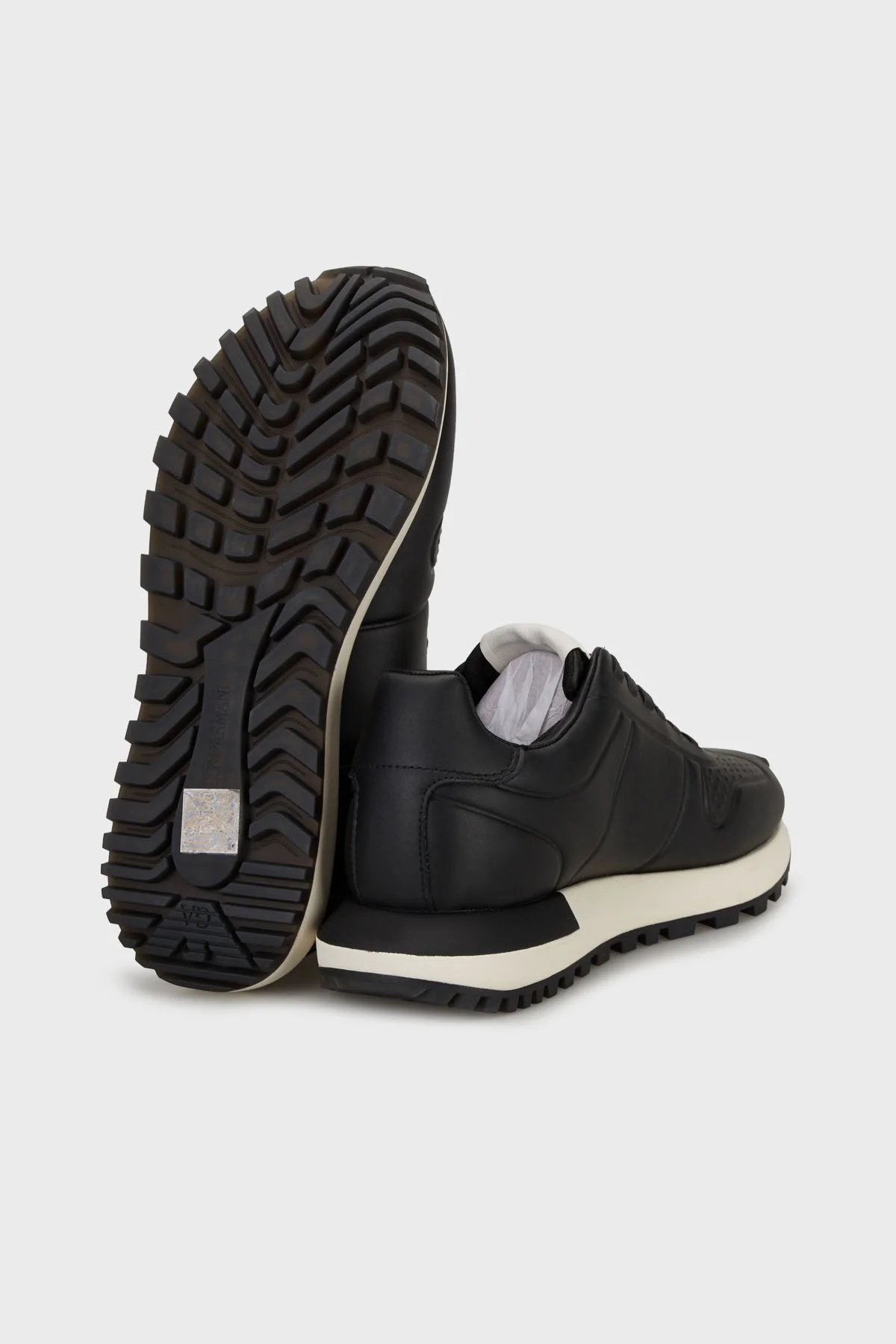 Emporio Armani Deri Kalın Tabanlı Sneaker Erkek Ayakkabı EM003740 AF19726 MC005 SİYAH - 5