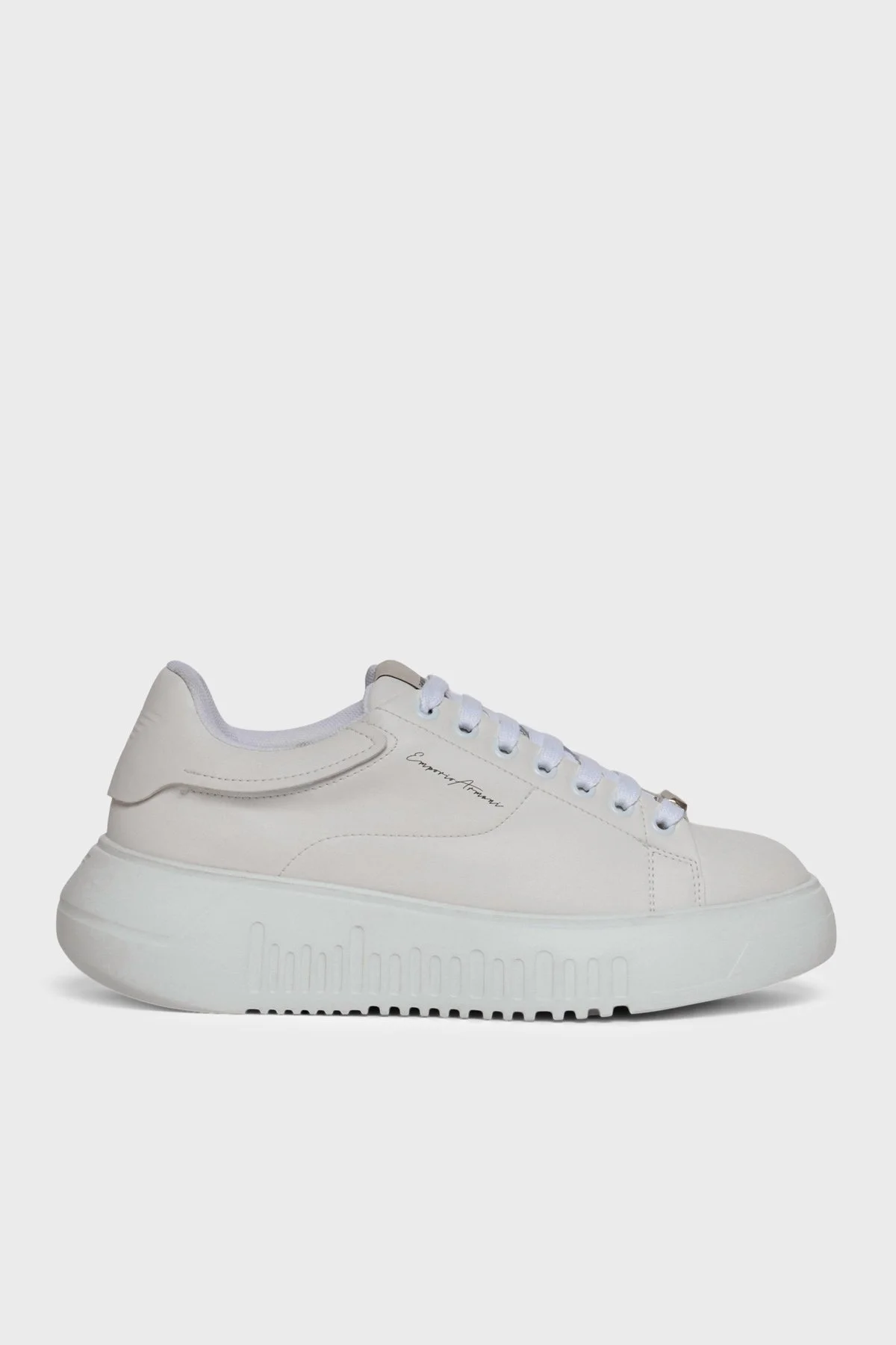 Emporio Armani Deri Karışımlı Logolu Sneaker Kadın Ayakkabı EW004804 AF24783 U0012 EKRU - 1