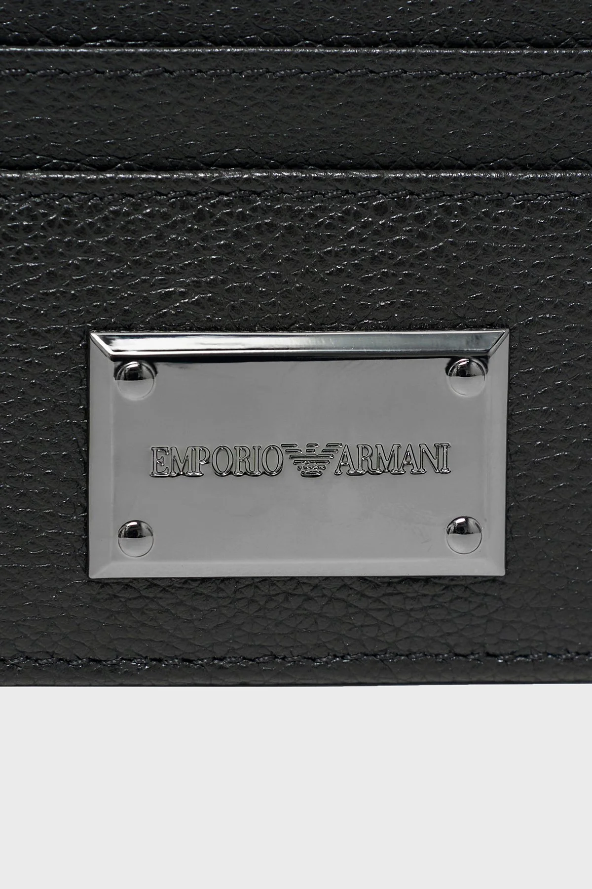 Emporio Armani Deri Logolu Erkek Kartlık EM007046 AF13788 UC001 Siyah - 3