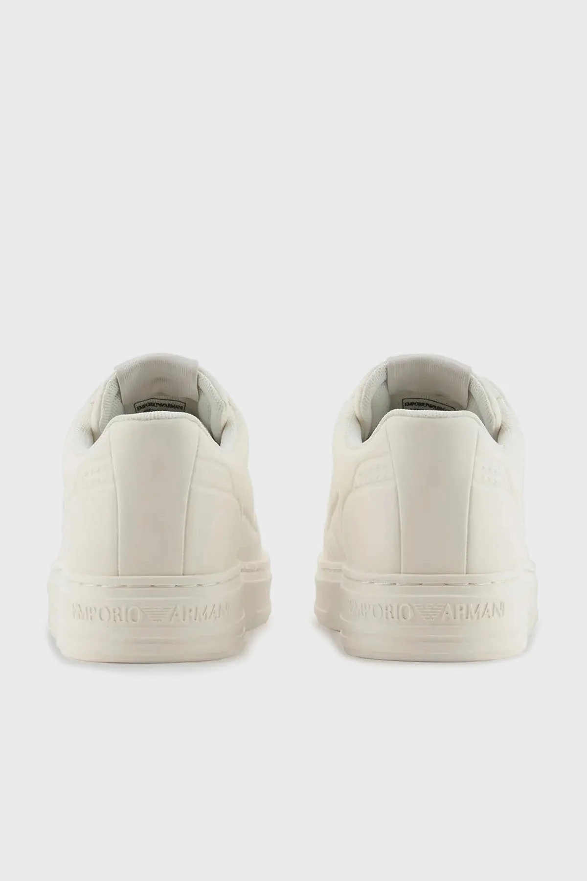 Emporio Armani Deri Logolu Sneaker Bayan Ayakkabı X3X227 XF805 00894 BEYAZ - 3