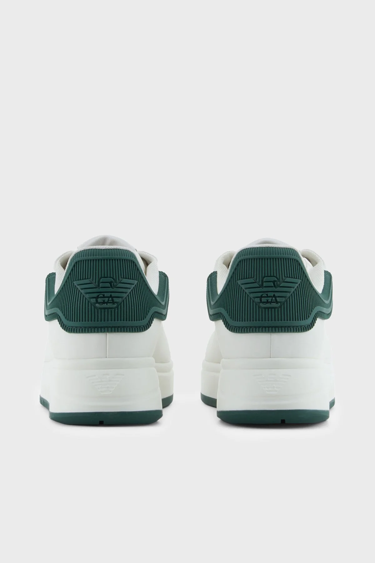 Emporio Armani Deri Logolu Sneaker Erkek Ayakkabı EM003663 AF18212 M0095 BEYAZ-HAKİ - 5