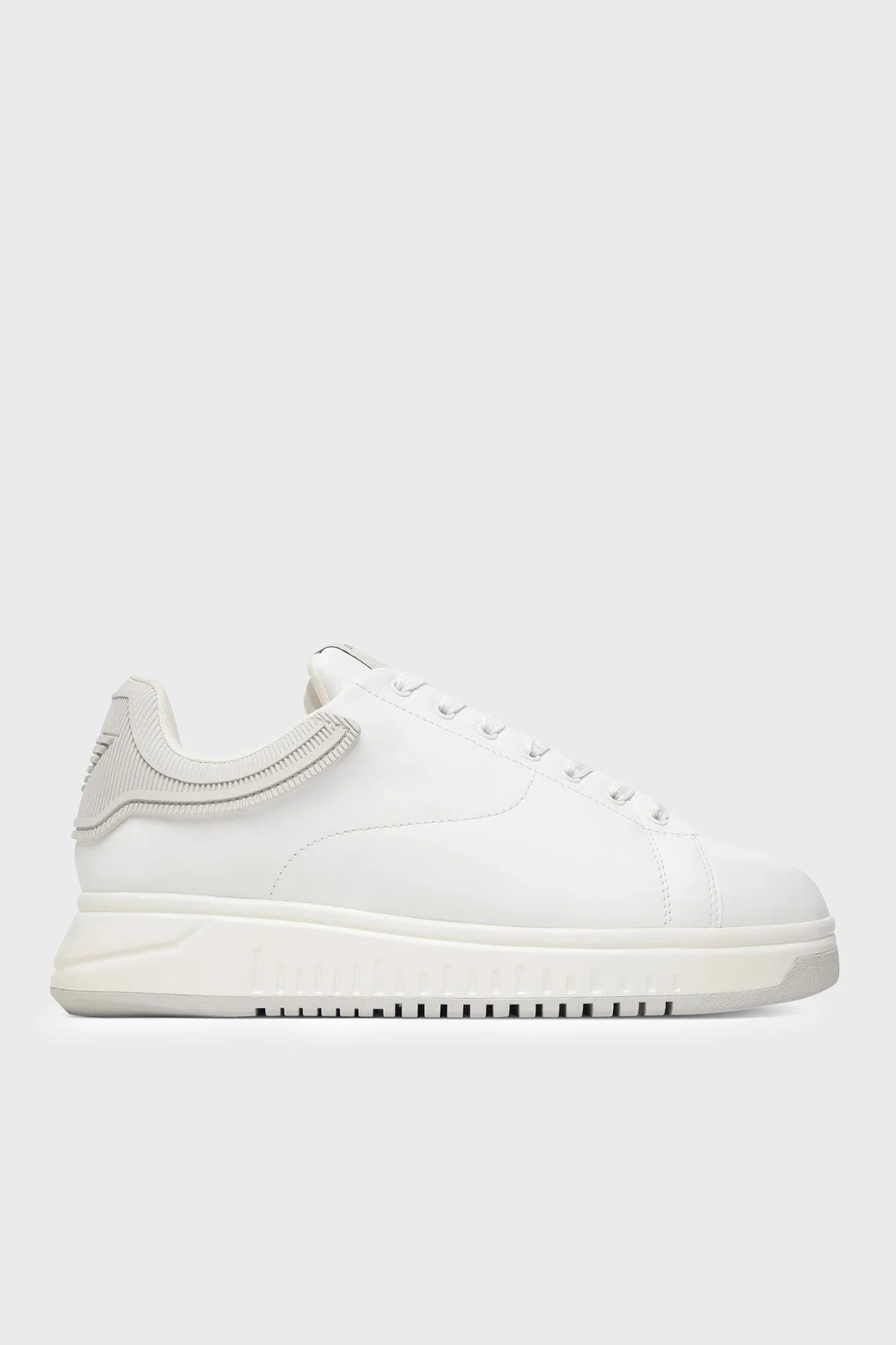 Emporio Armani Deri Logolu Sneaker Erkek Ayakkabı EM003663 AF18212 M0459 Beyaz-buz mavi - 1