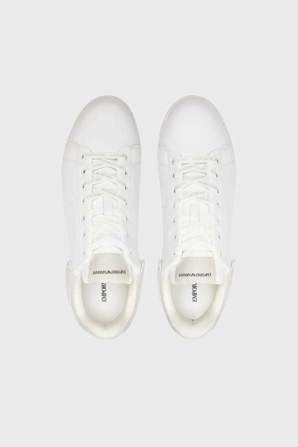 Emporio Armani Deri Logolu Sneaker Erkek Ayakkabı EM003663 AF18212 M0459 Beyaz-buz mavi - 4