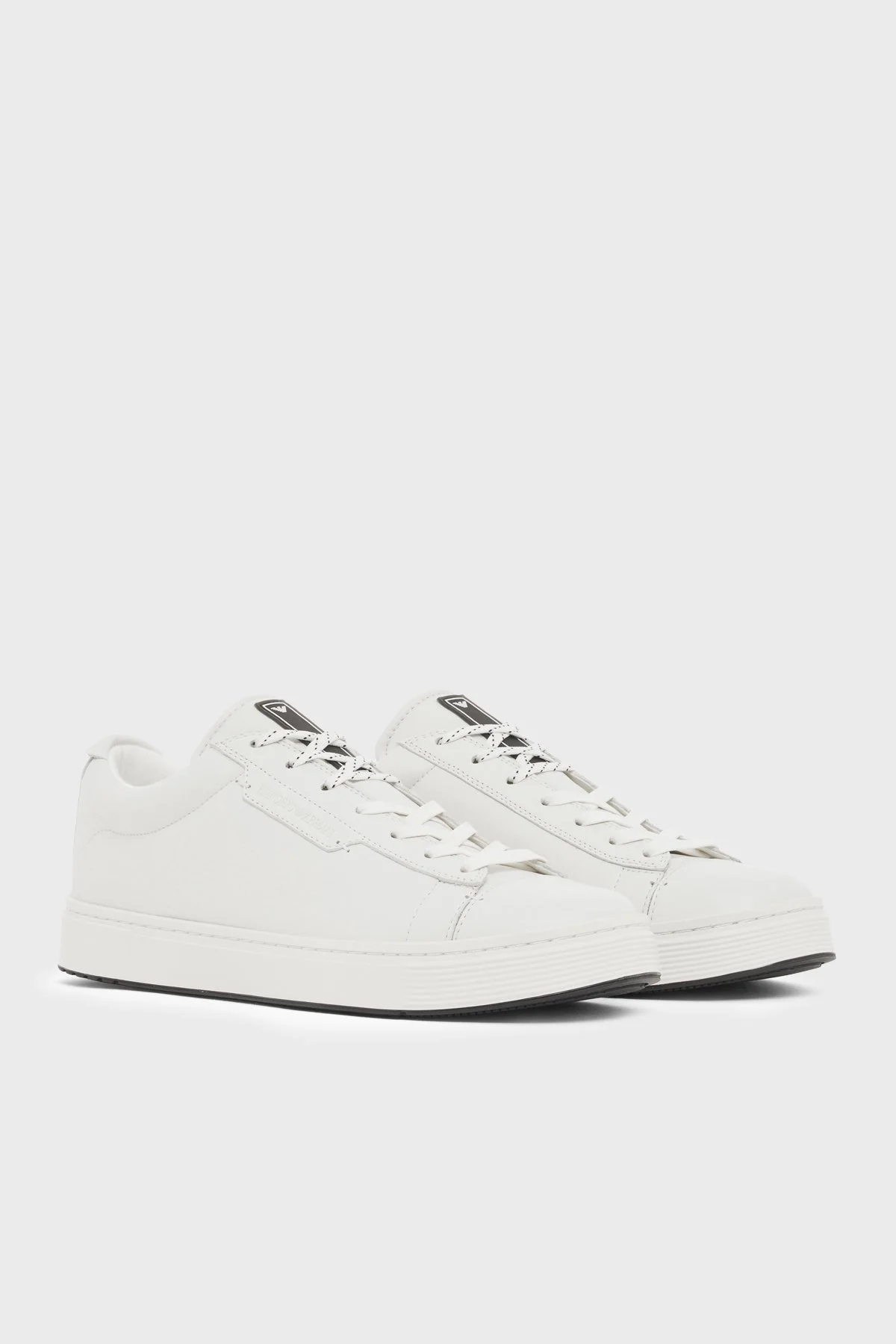Emporio Armani Deri Logolu Sneaker Erkek Ayakkabı EM005292 AF24320 U0003 BEYAZ - 3