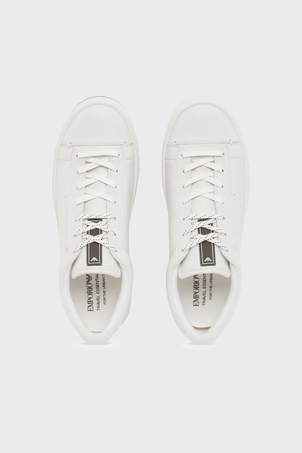 Emporio Armani Deri Logolu Sneaker Erkek Ayakkabı EM005292 AF24320 U0003 BEYAZ - 4