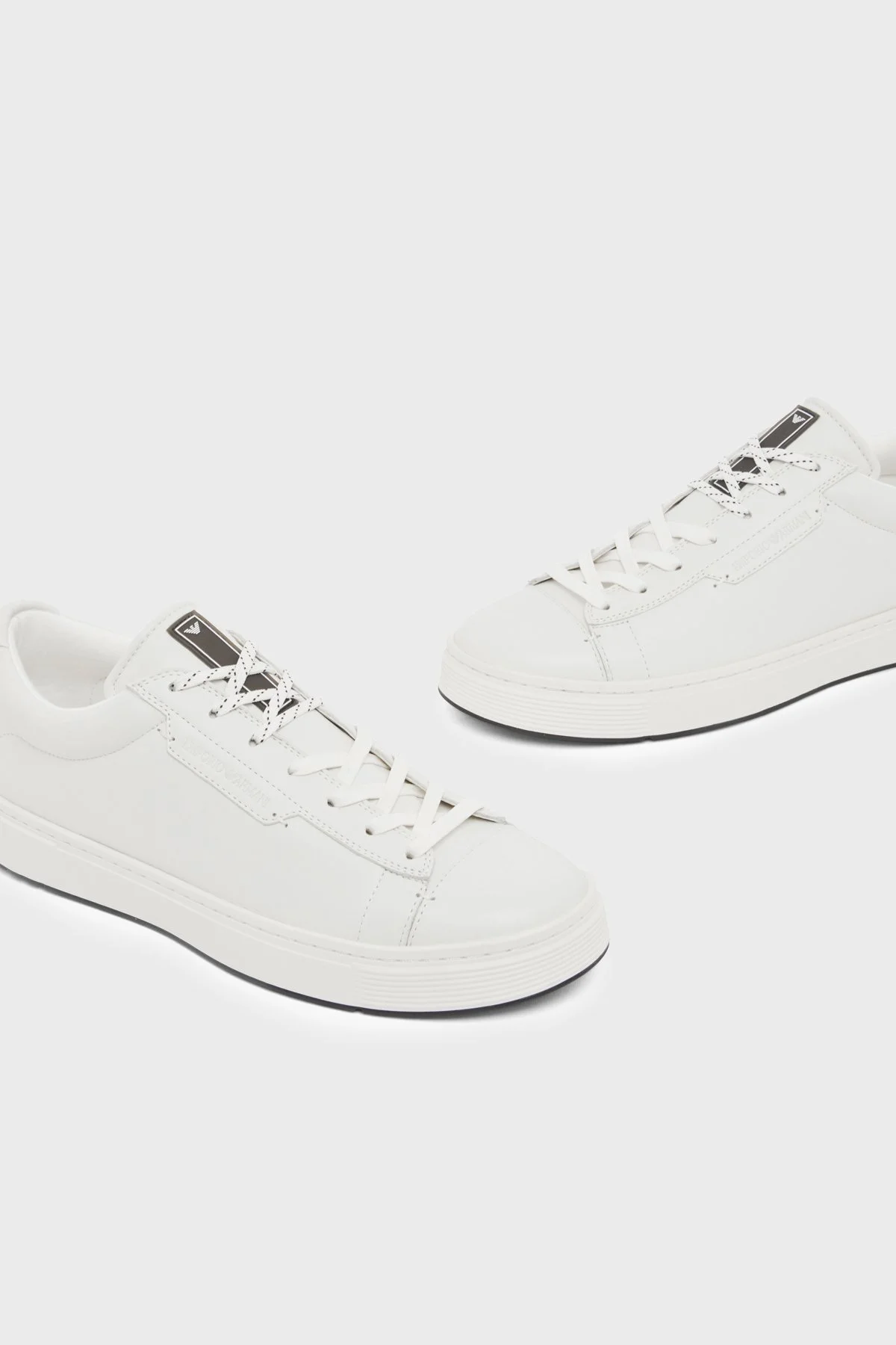 Emporio Armani Deri Logolu Sneaker Erkek Ayakkabı EM005292 AF24320 U0003 BEYAZ - 6