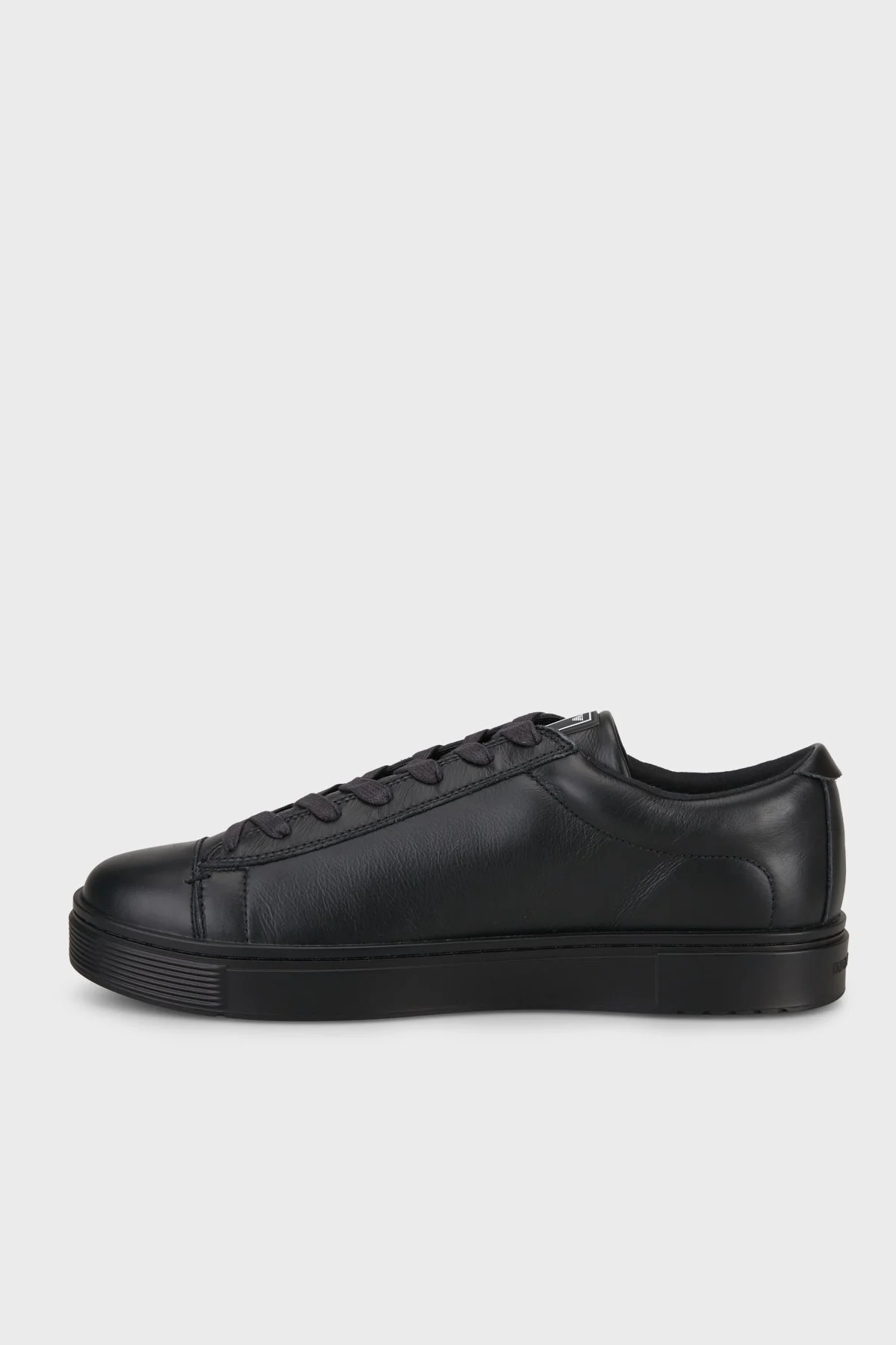 Emporio Armani Deri Logolu Sneaker Erkek Ayakkabı EM005292 AF24320 UC001 SİYAH - 2