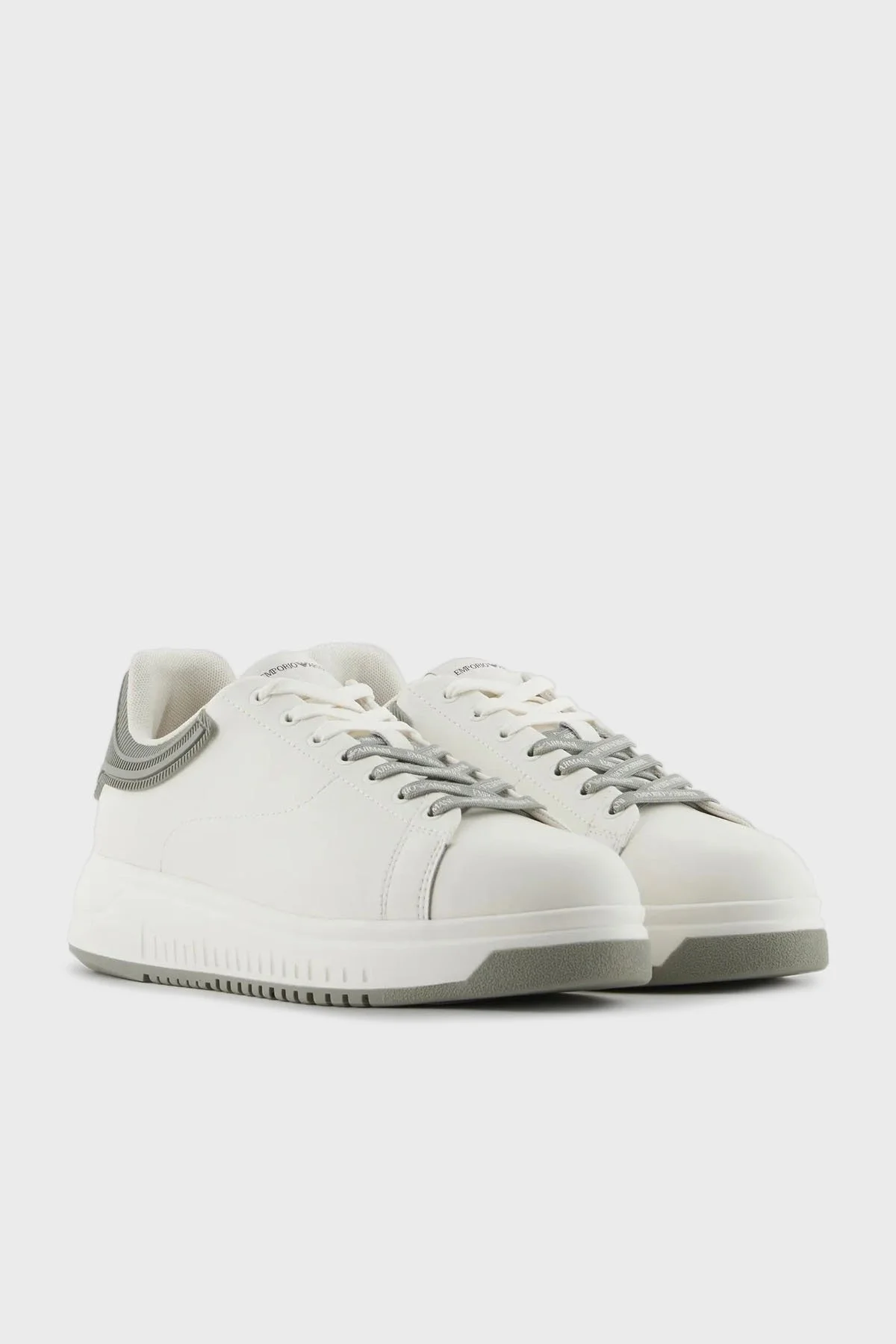 Emporio Armani Deri Logolu Sneaker Erkek Ayakkabı X4X264 XN001 U168 BEYAZ - 2