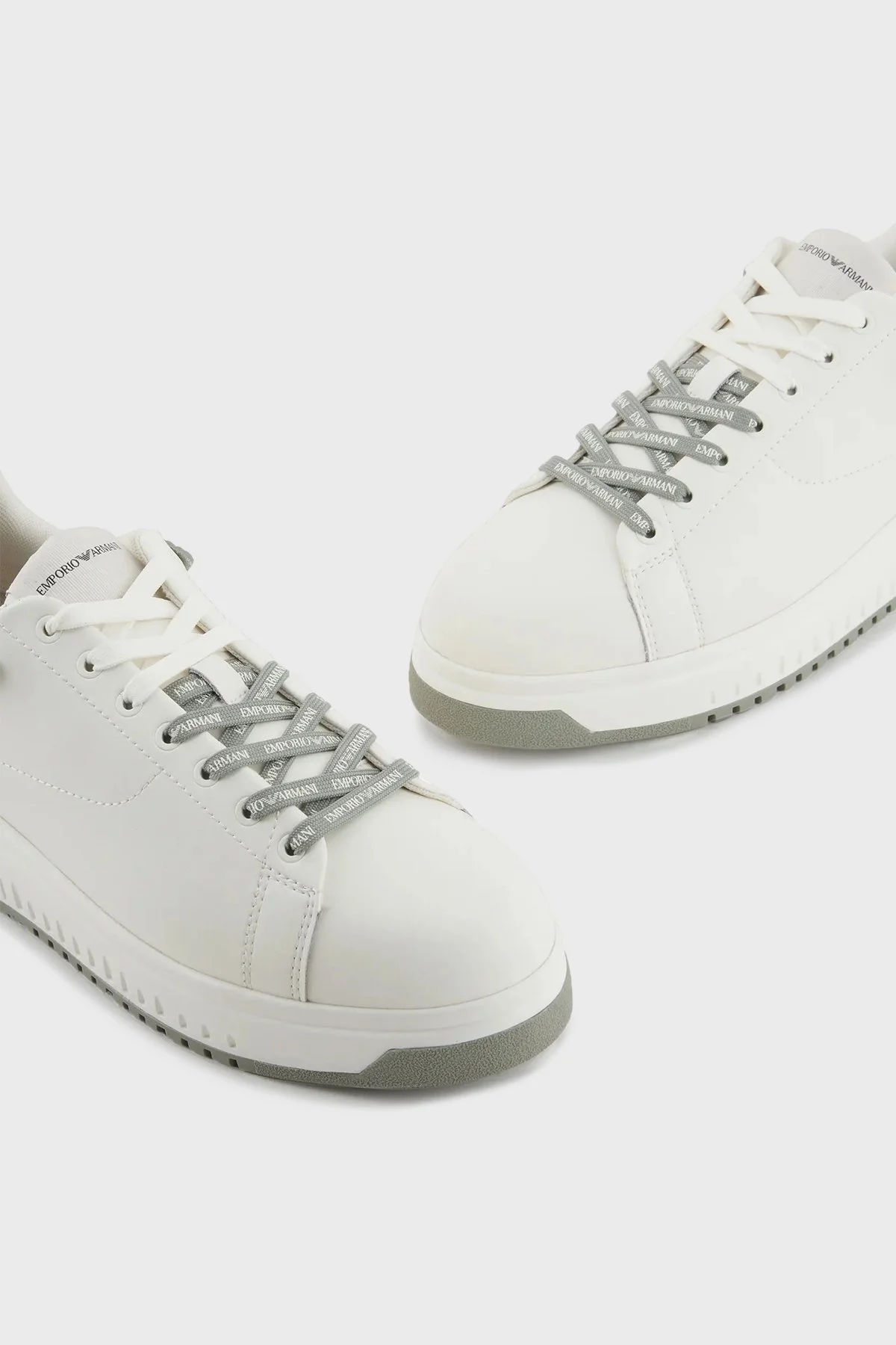 Emporio Armani Deri Logolu Sneaker Erkek Ayakkabı X4X264 XN001 U168 BEYAZ - 4
