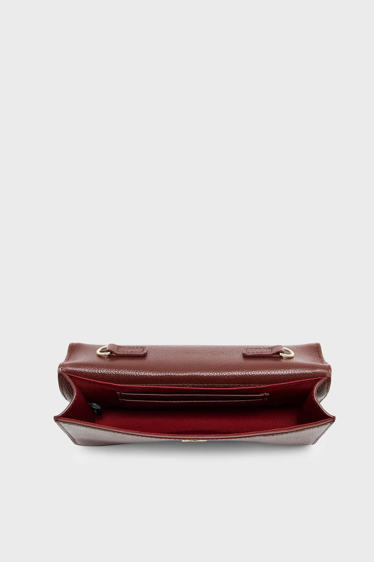 Emporio Armani Deri Logolu Zincir Askılı Kadın Çanta EW003036 AF19568 U6017 Bordo - 5