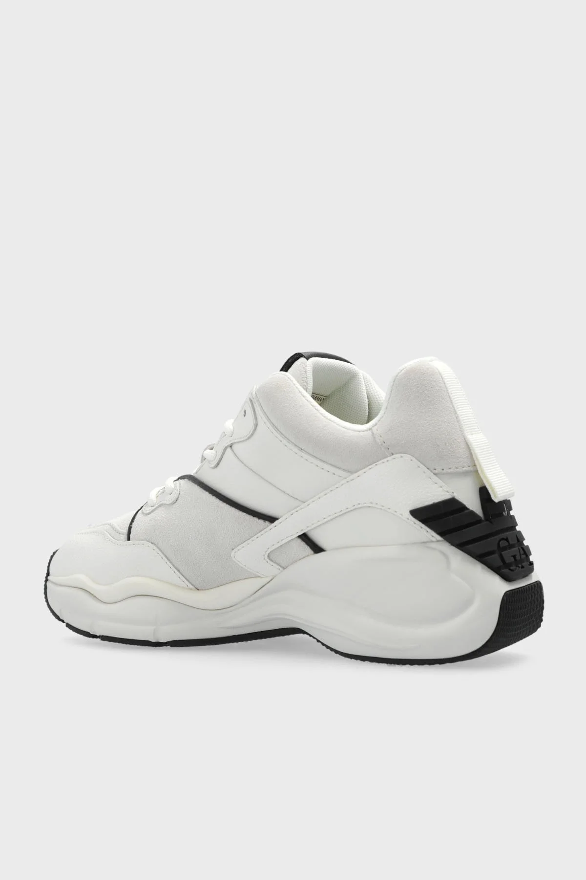 Emporio Armani Deri Sneaker Bayan Ayakkabı X3X228 XR227 R043 BEYAZ-SİYAH - 3