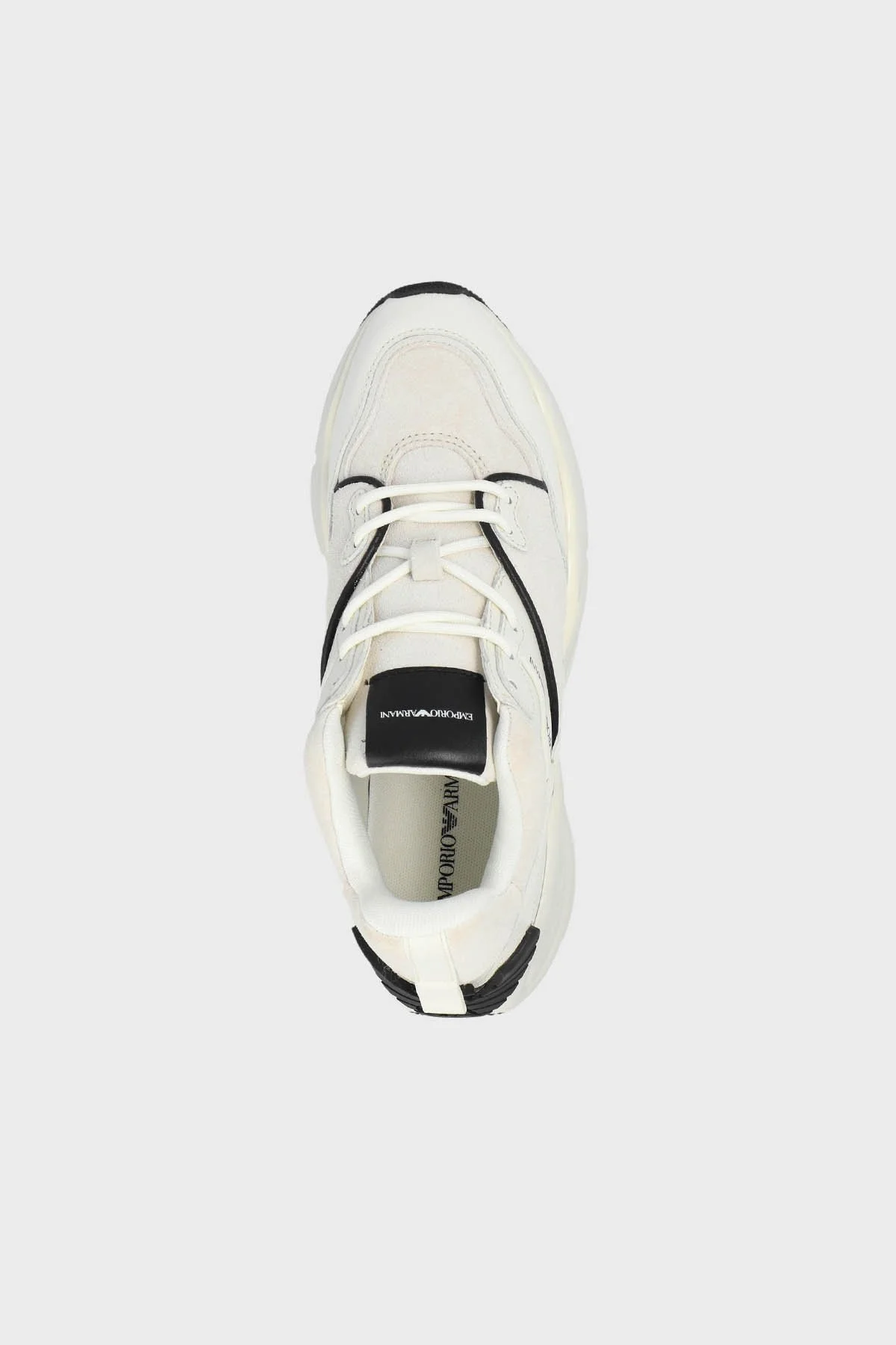 Emporio Armani Deri Sneaker Bayan Ayakkabı X3X228 XR227 R043 BEYAZ-SİYAH - 4