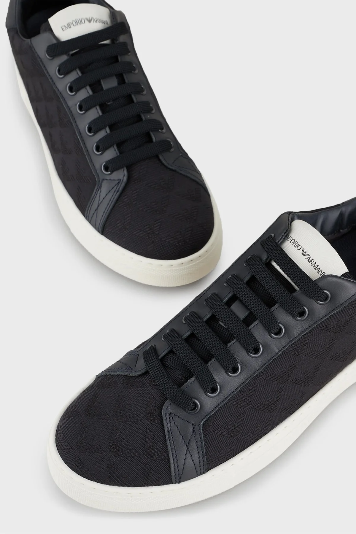 Emporio Armani Deri Sneaker Erkek Ayakkabı X4X316 XM741 N151 LACİVERT - 4