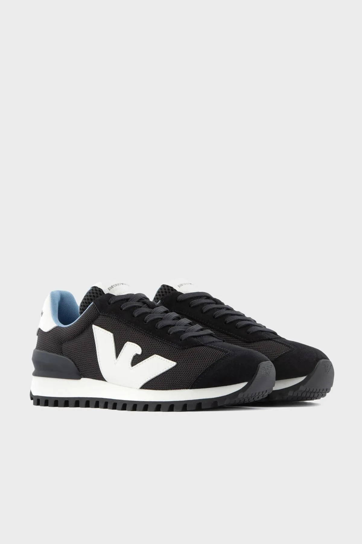 Emporio Armani Deri Sneaker Erkek Ayakkabı X4X583 XN647 T621 LACİVERT - 2