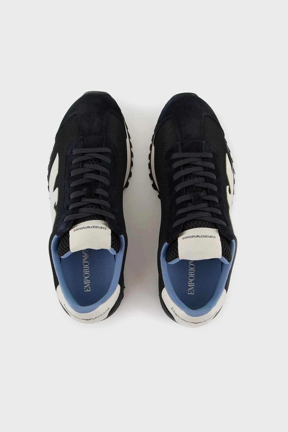 Emporio Armani Deri Sneaker Erkek Ayakkabı X4X583 XN647 T621 LACİVERT - 3