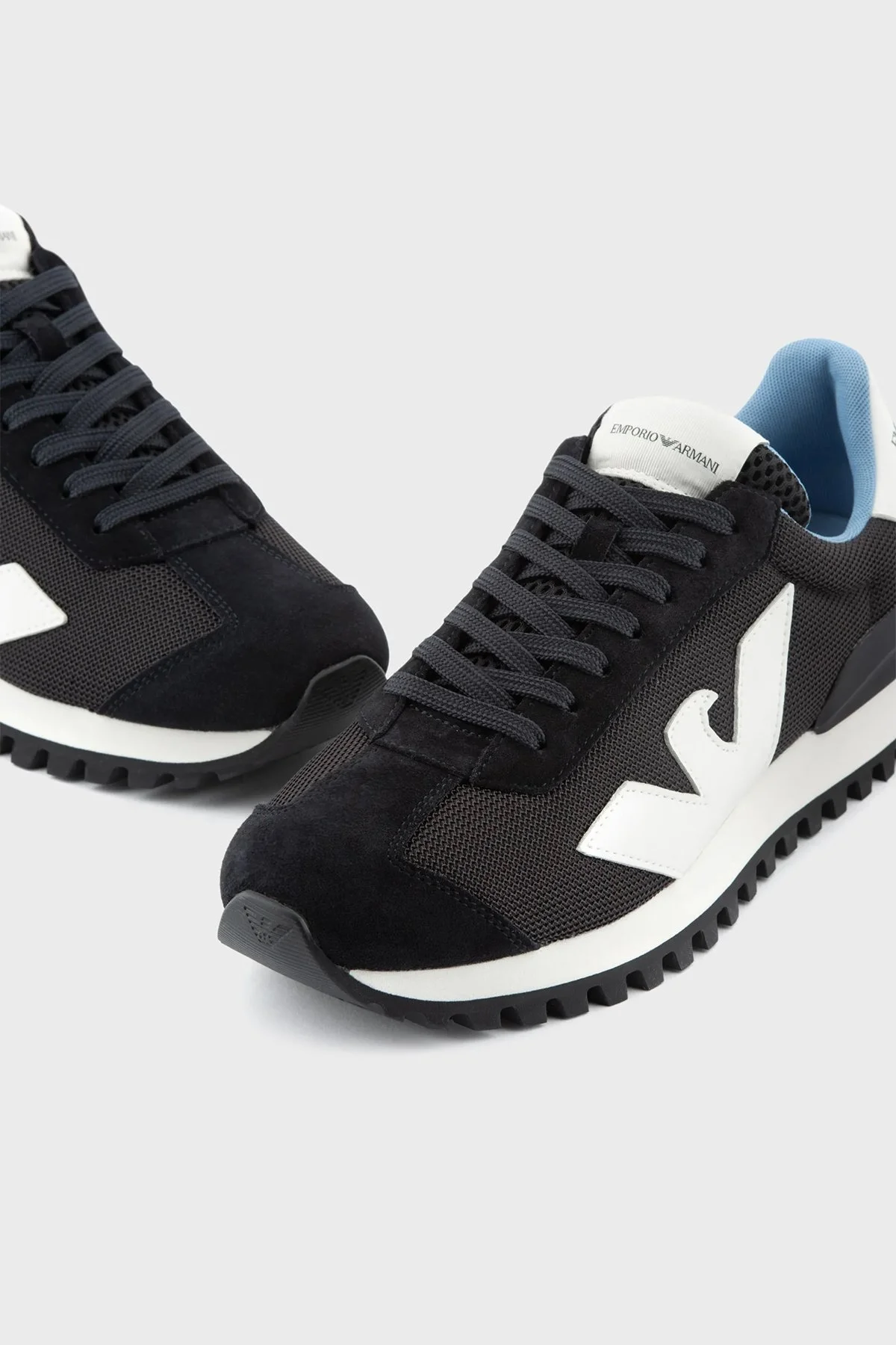 Emporio Armani Deri Sneaker Erkek Ayakkabı X4X583 XN647 T621 LACİVERT - 5