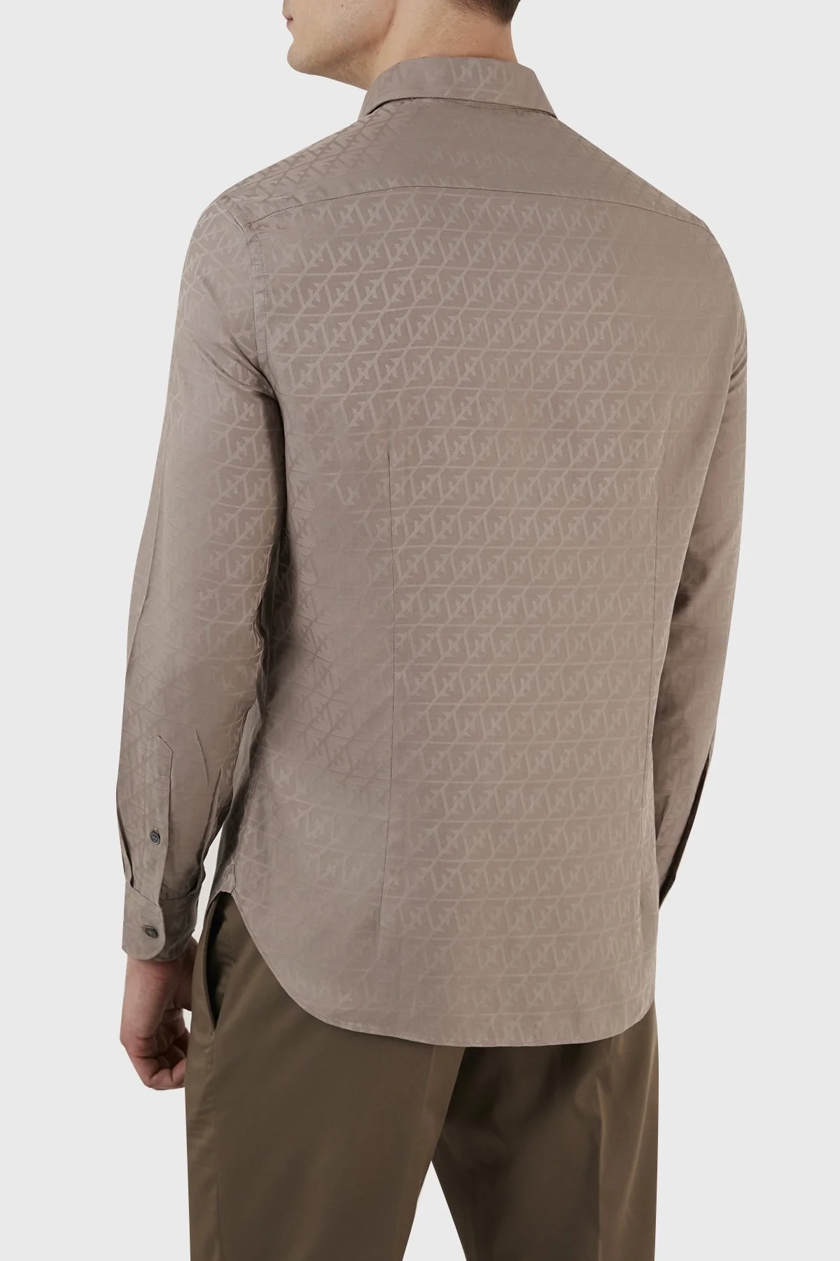 Emporio Armani Desenli % 100 Pamuk Regular Fit Uzun Kol Erkek Gömlek 3R1C86 1K0DZ F1C3 VİZON - 6