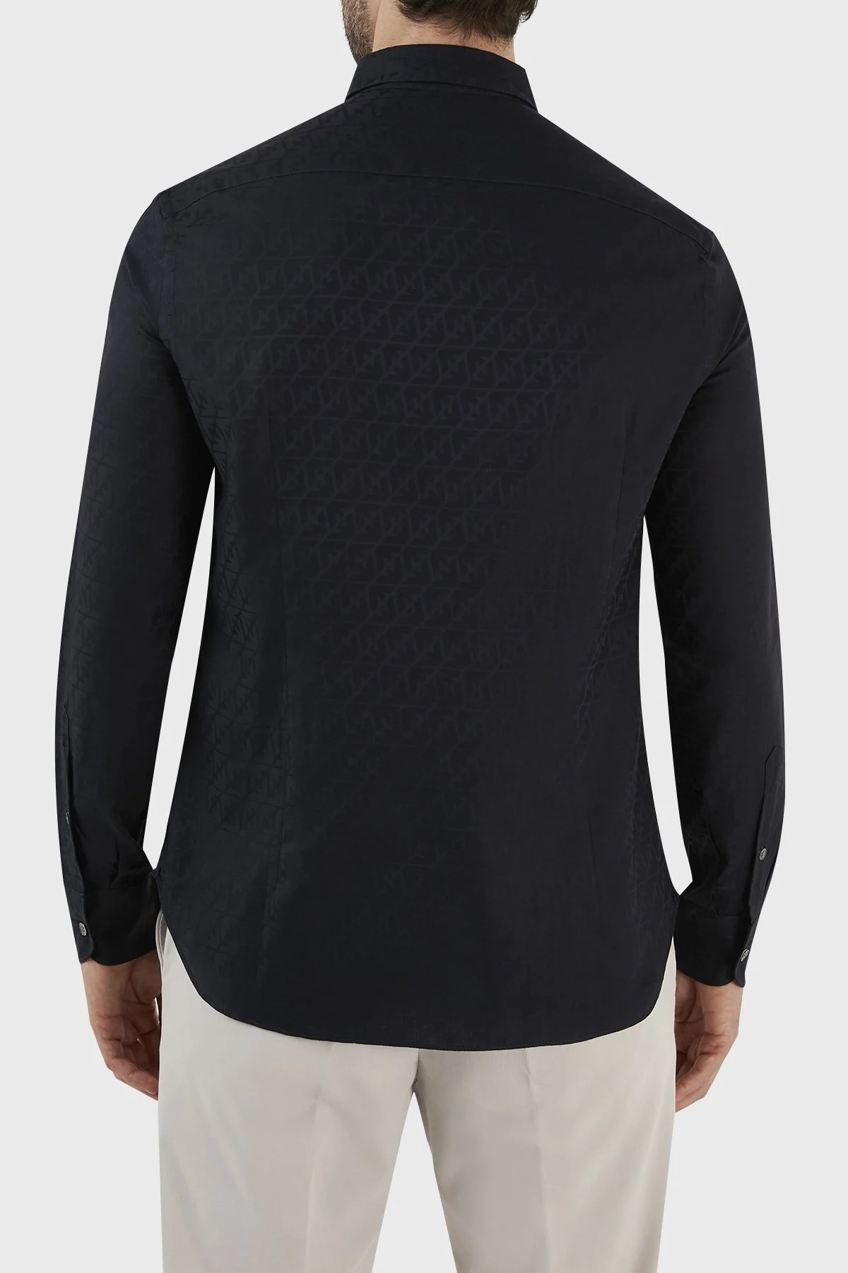 Emporio Armani Desenli % 100 Pamuk Regular Fit Uzun Kol Erkek Gömlek 3R1C86 1K0DZ F9A8 LACİVERT - 12