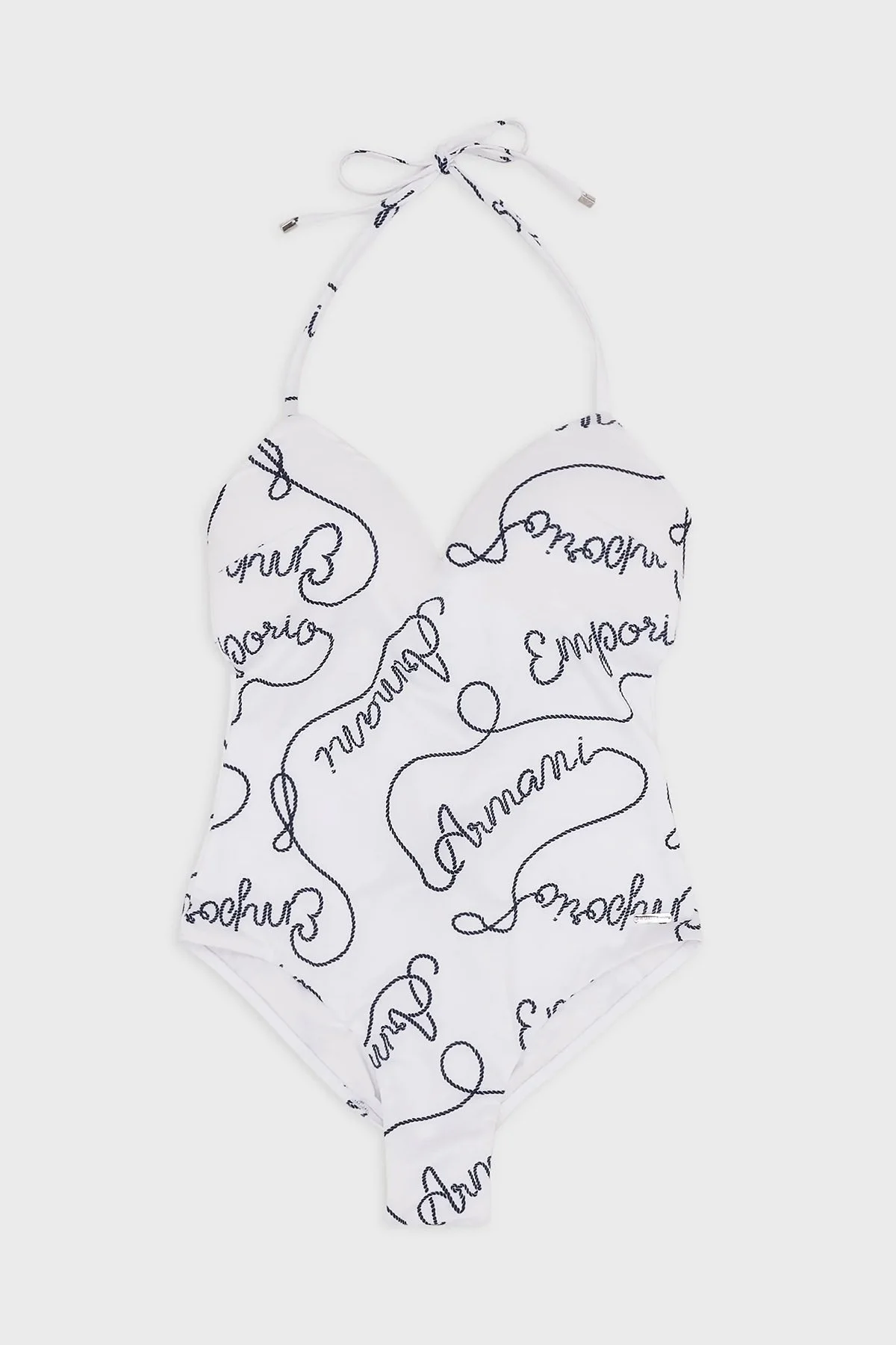 Emporio Armani Desenli Bağlama Detaylı Balensiz Bayan Mayo 262642 3R310 10410 BEYAZ - 4