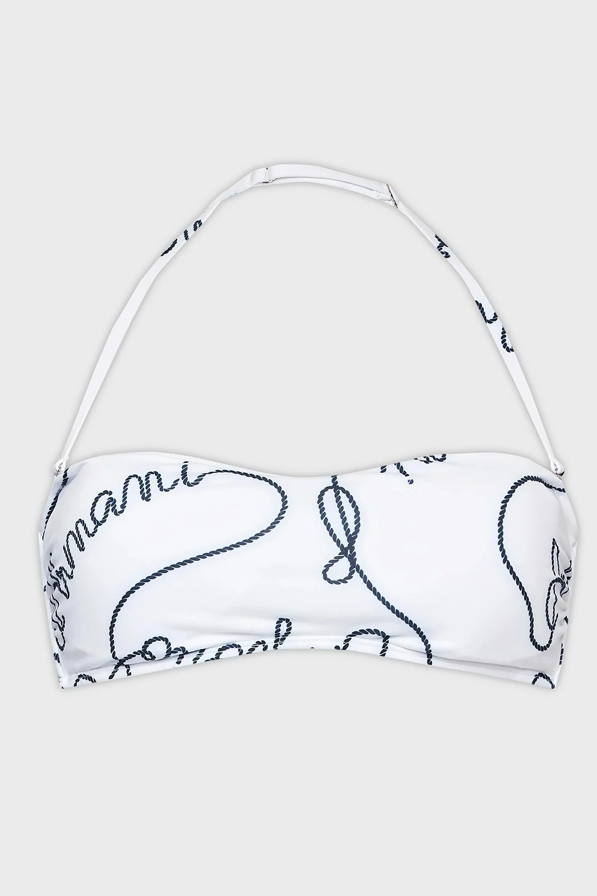 Emporio Armani Desenli Bağlama Detaylı Sert Hafif Dolgulu Kadın Bikini 262636 3R310 10410 BEYAZ - 4