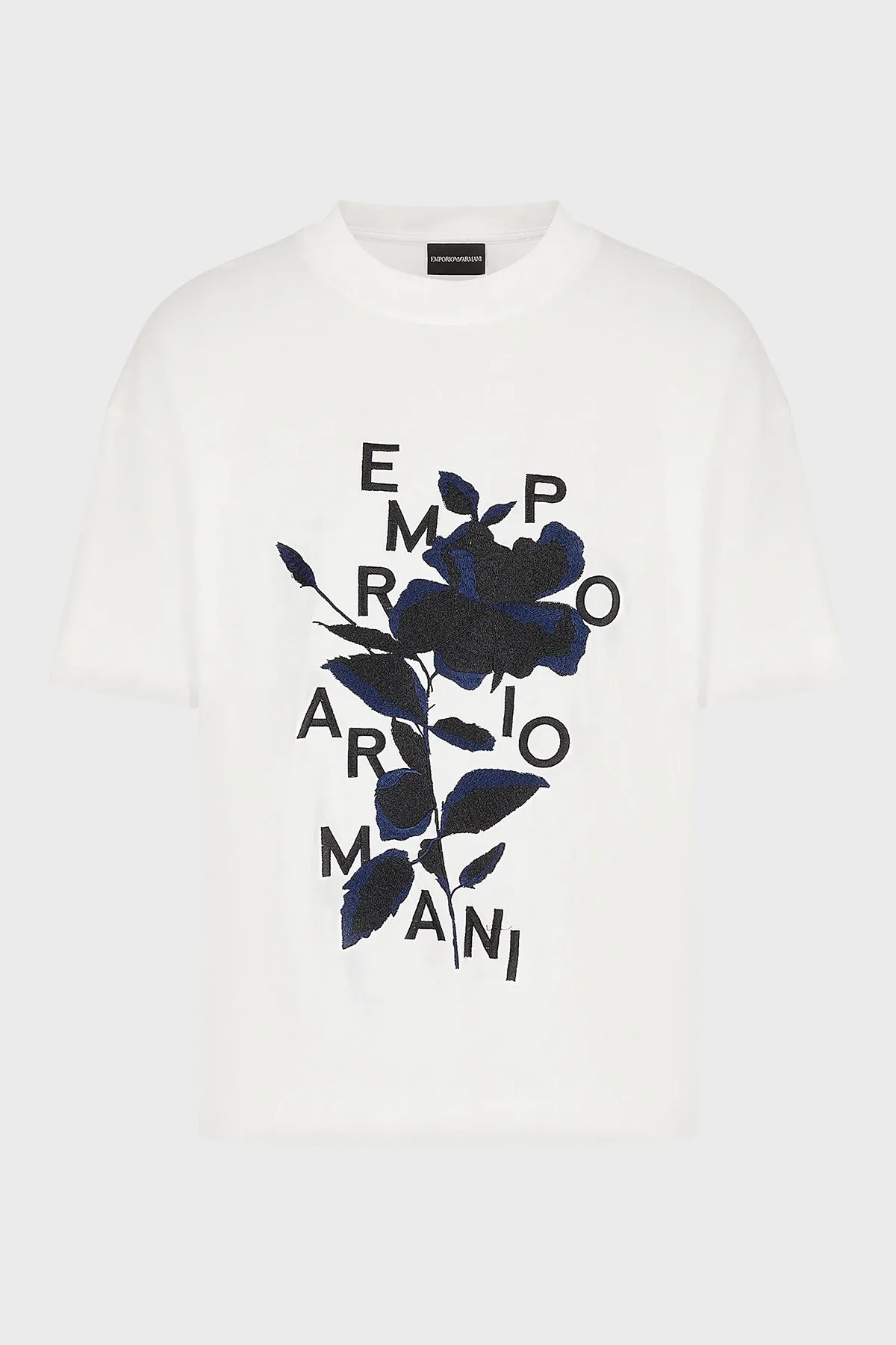 Emporio Armani Desenli Bisiklet Yaka Pamuklu Relaxed Fit Erkek T Shirt 3R1TBC 1JUVZ 0101 BEYAZ - 4
