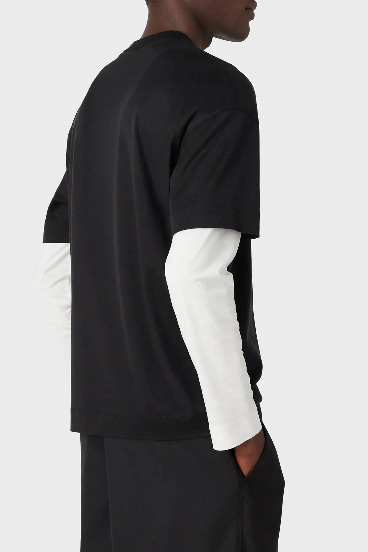 Emporio Armani Desenli Bisiklet Yaka Pamuklu Relaxed Fit Erkek T Shirt 3R1TBC 1JUVZ 0999 SİYAH - 2