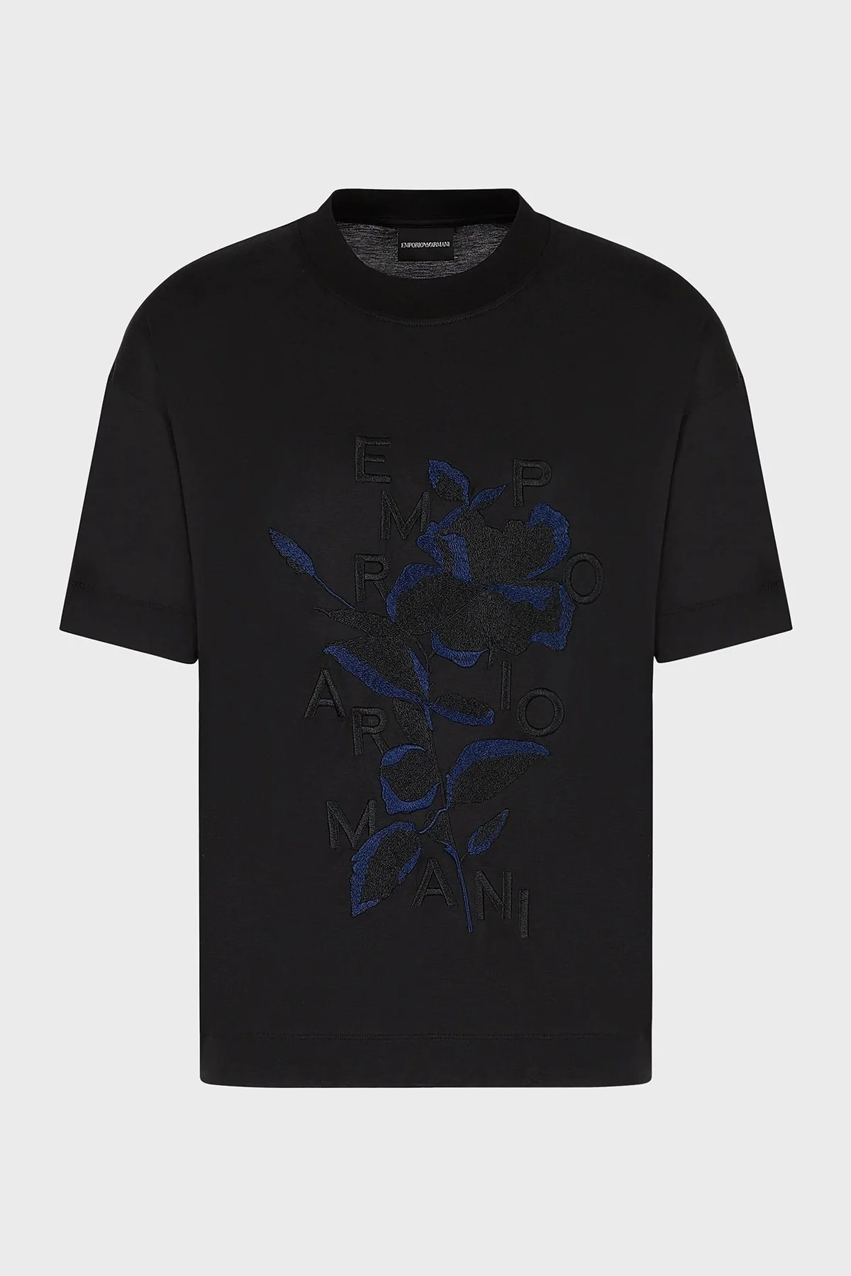 Emporio Armani Desenli Bisiklet Yaka Pamuklu Relaxed Fit Erkek T Shirt 3R1TBC 1JUVZ 0999 SİYAH - 5