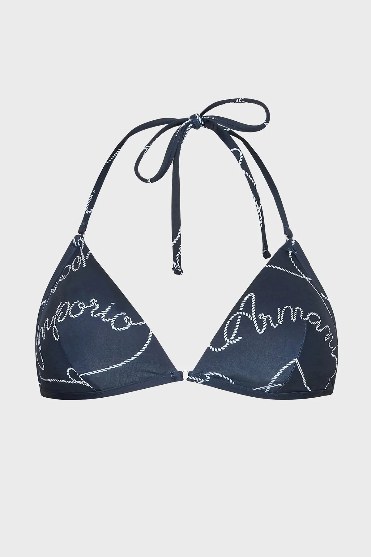 Emporio Armani Desenli Boyundan Bağlamalı Hafif Dolgulu Üçgen Bayan Bikini 262671 3R310 01736 BEYAZ - 10
