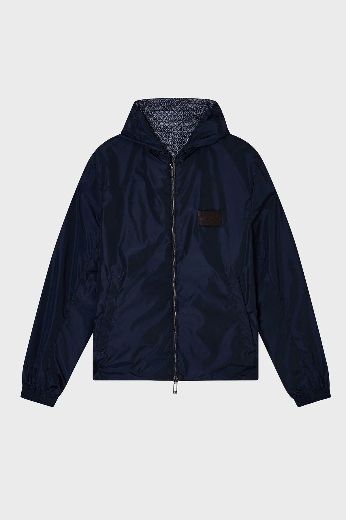 Emporio Armani Desenli Çift Taraflı Comfort Fit Kapüşonlu Erkek Mont EM003265 AF12021 FB286 LACİVERT - 6