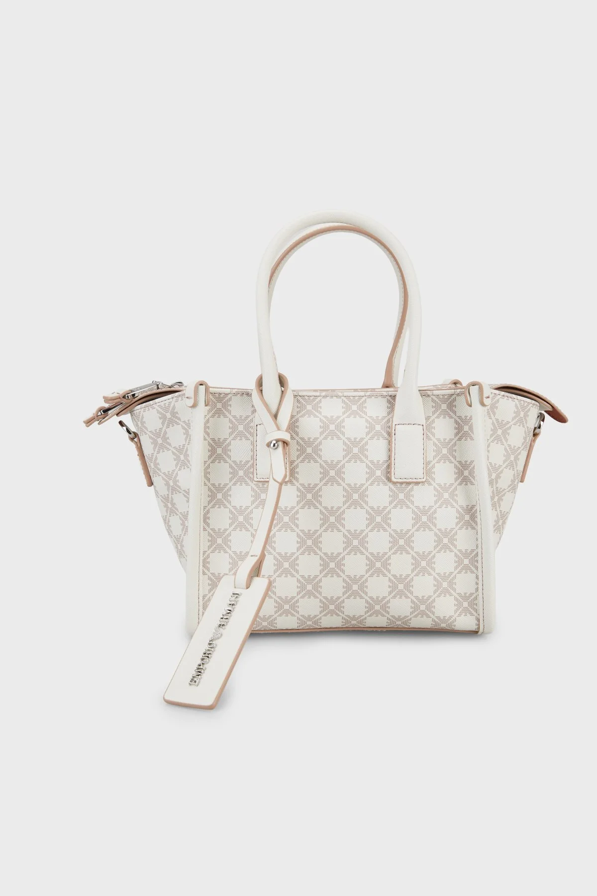 Emporio Armani Desenli Çıkarılabilir Askılı Kadın Çanta EW004907 AF25820 F0214 EKRU BEJ - 1