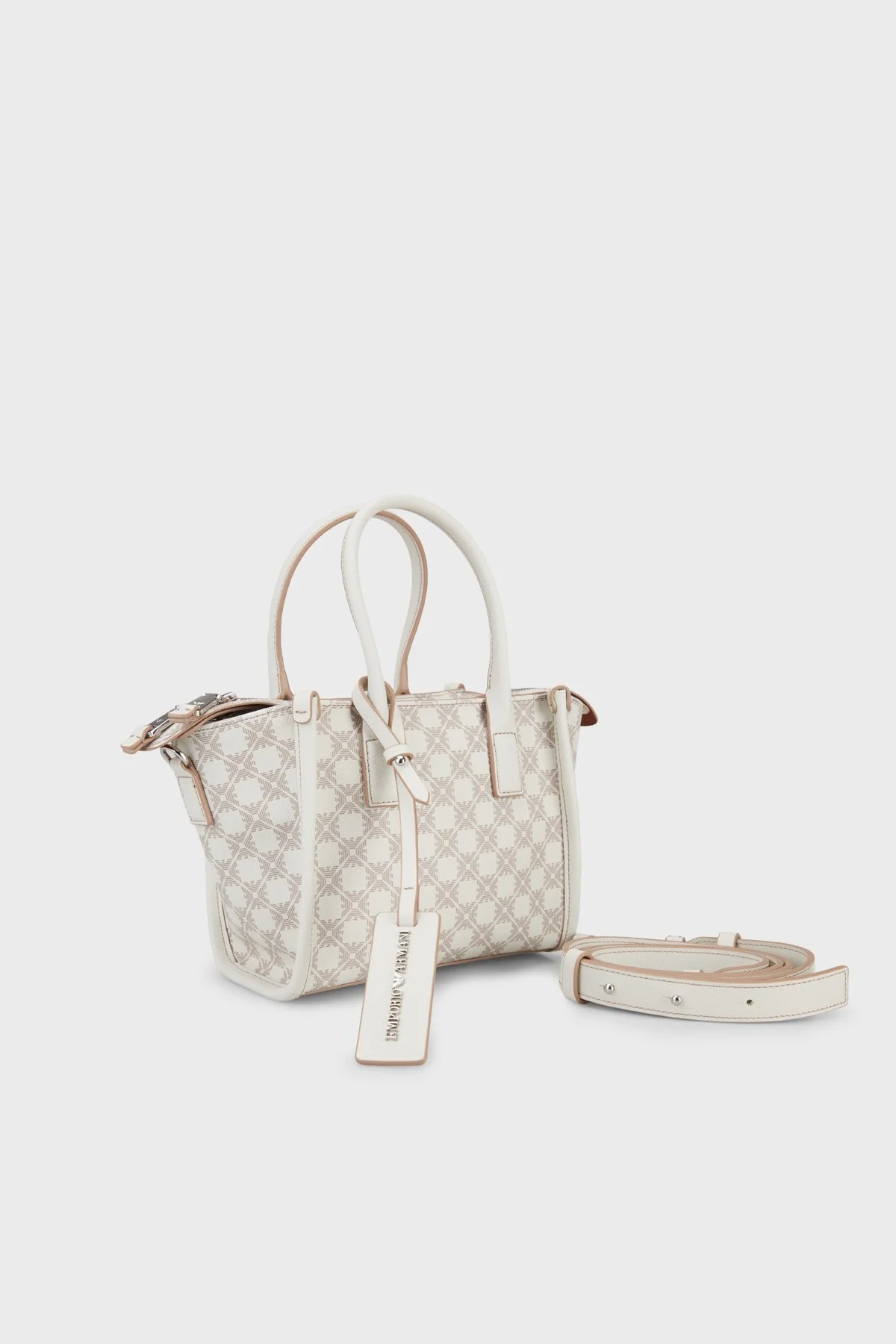 Emporio Armani Desenli Çıkarılabilir Askılı Kadın Çanta EW004907 AF25820 F0214 EKRU BEJ - 3