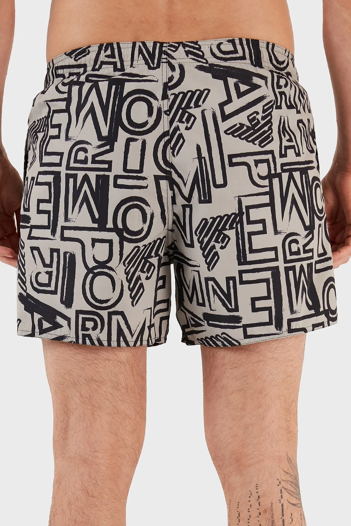 Emporio Armani Desenli Deniz Şortu Cepli Erkek Mayo Short 211740 3R435 02255 BEJ-SİYAH - 6