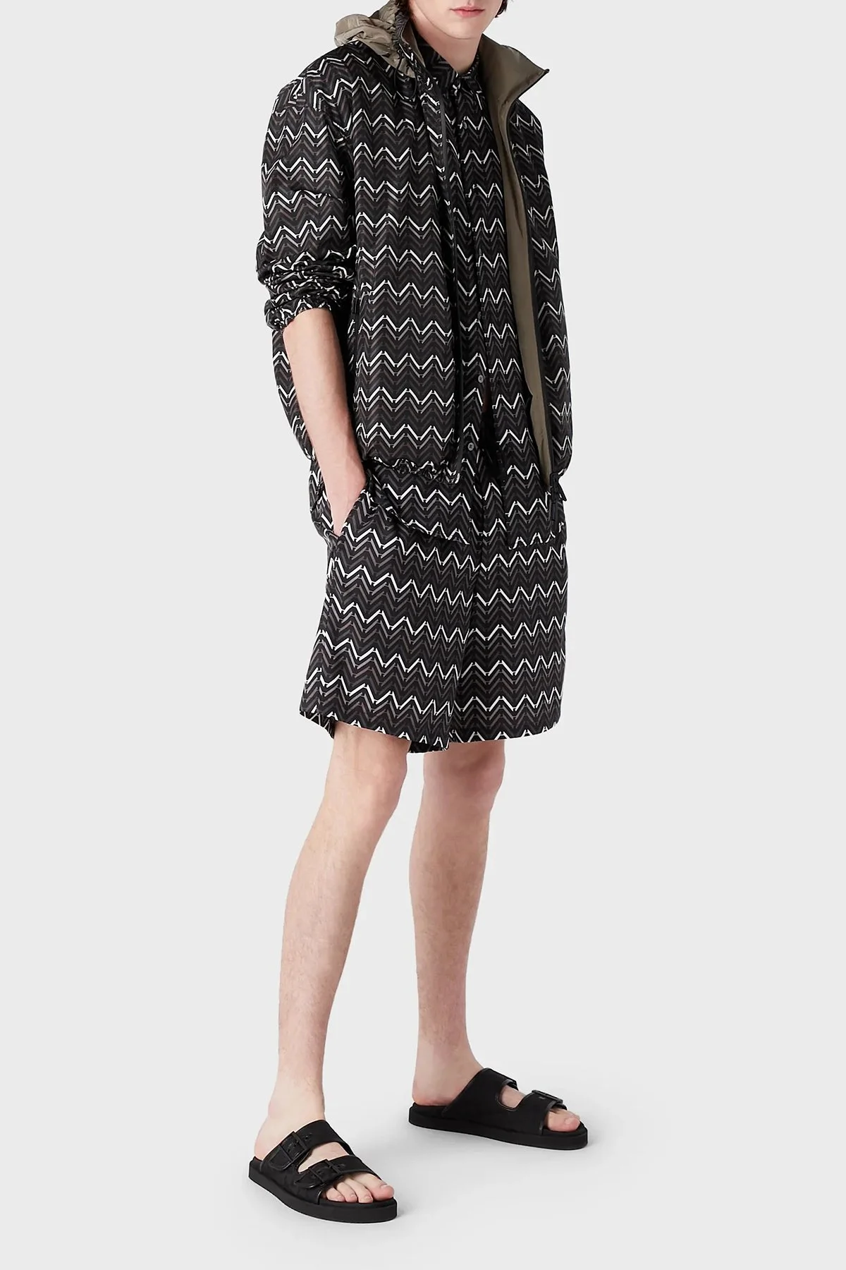 Emporio Armani Desenli Kısa Kollu Erkek Gömlek 3R1CQ7 1NWDZ F074 SİYAH - 2