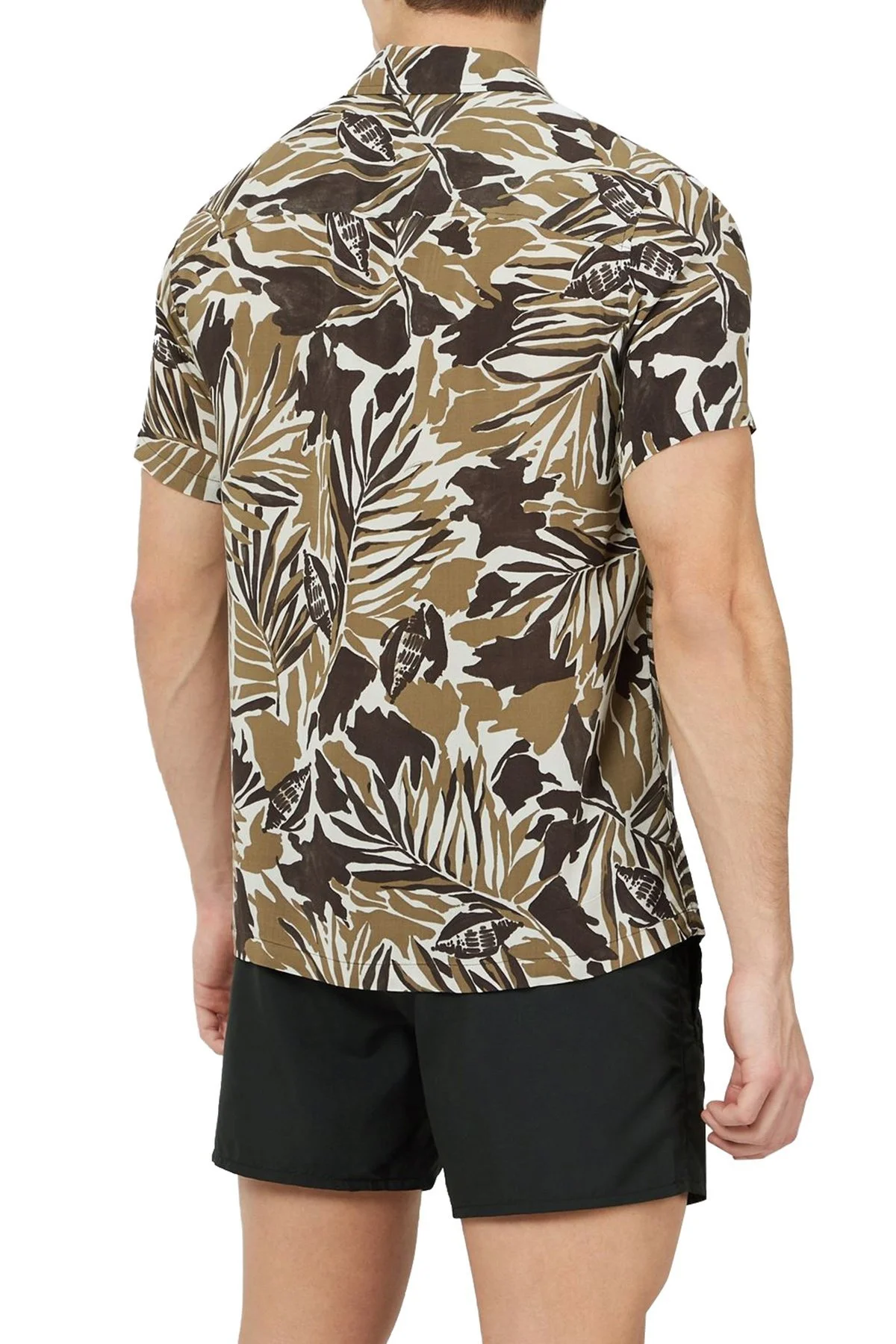 Emporio Armani Desenli Kısa Kollu Regular Fit Erkek Gömlek S 211823 1P467 09184 BEYAZ-HAKİ - 2