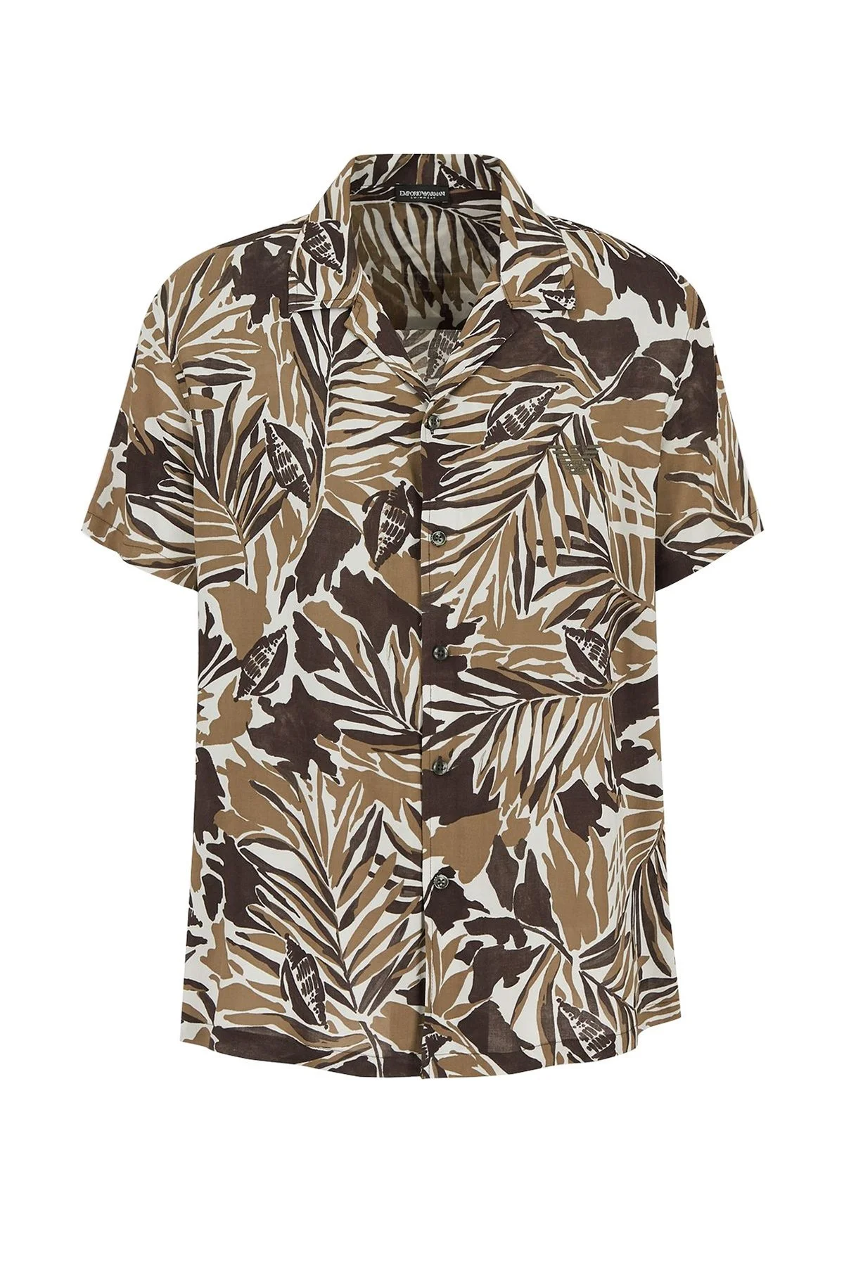 Emporio Armani Desenli Kısa Kollu Regular Fit Erkek Gömlek S 211823 1P467 09184 BEYAZ-HAKİ - 3