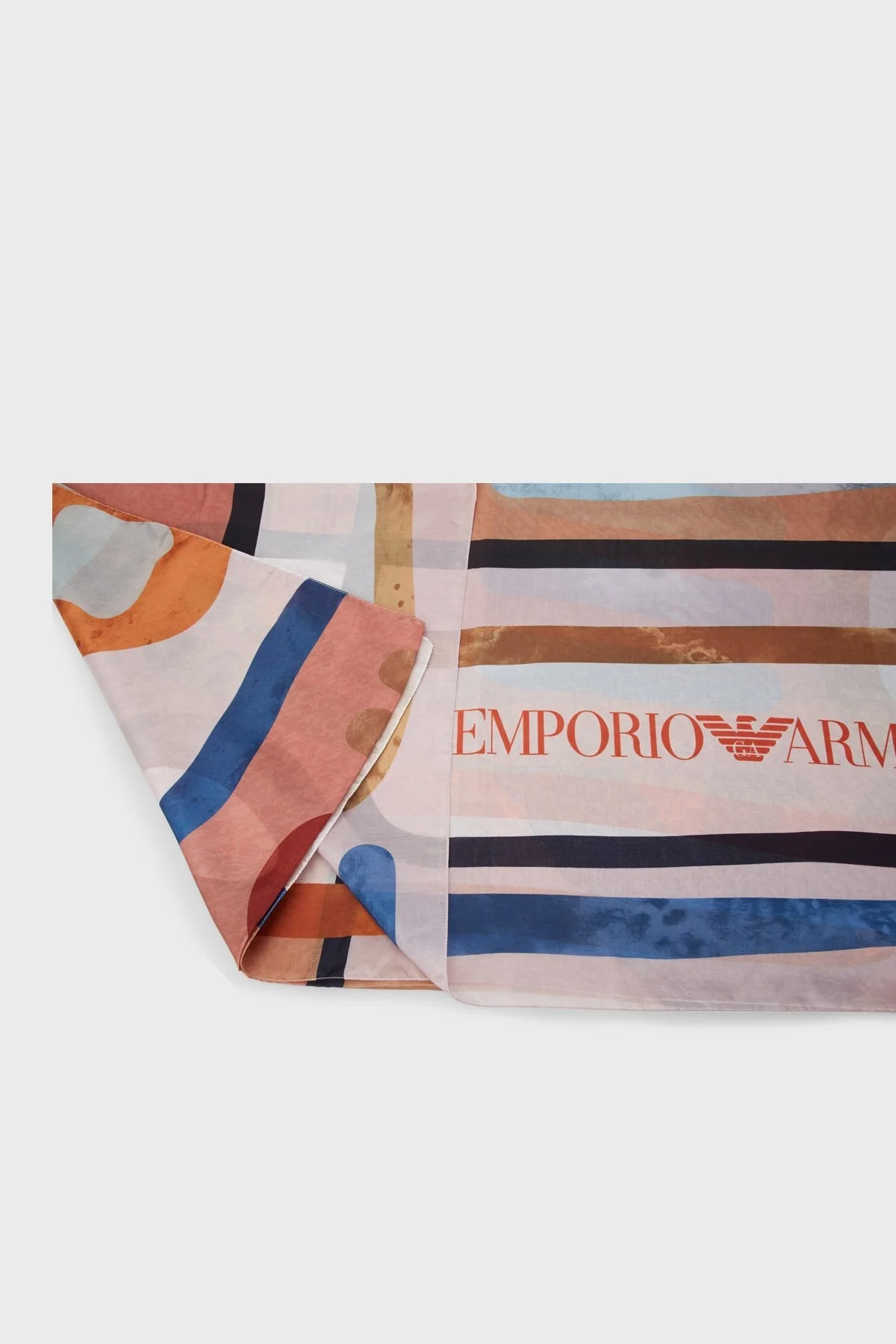 Emporio Armani Desenli Logolu % 100 İpek 87x180 cm Unisex Şal 625269 3R327 00068 TURUNCU - 1