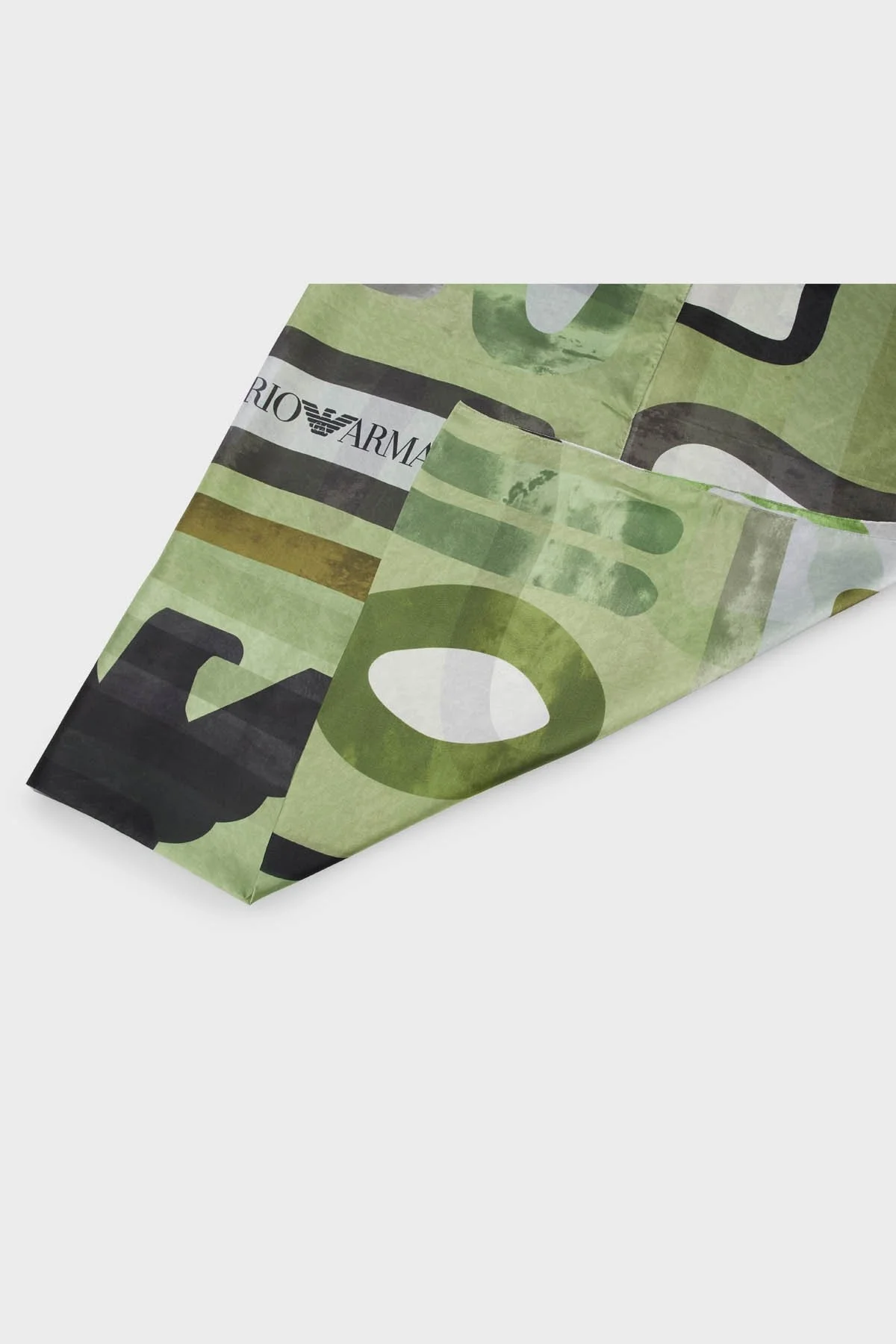 Emporio Armani Desenli Logolu % 100 İpek 87x180 cm Unisex Şal 625269 3R327 00086 YEŞİL - 2