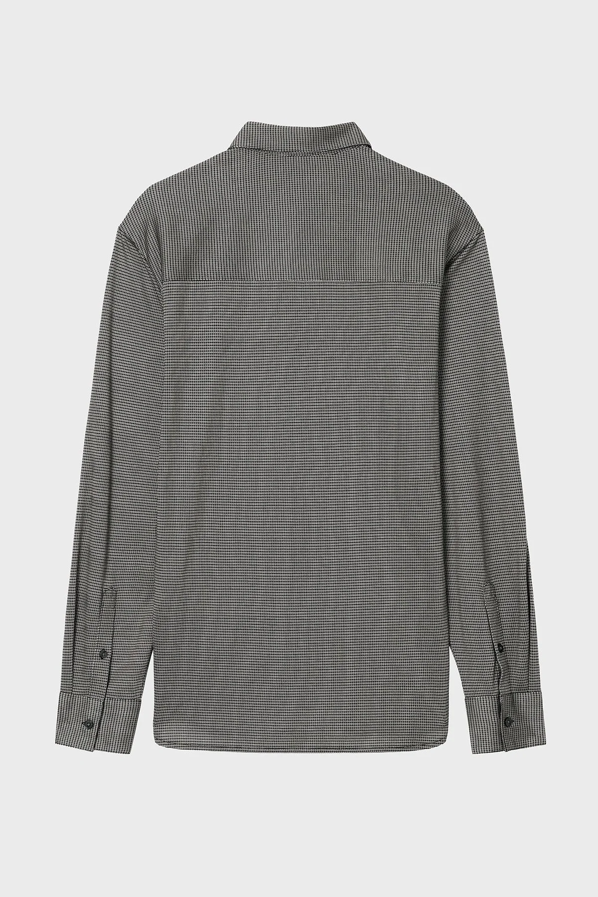 Emporio Armani Desenli Pamuk Karışımlı Regular Fit Uzun Kollu Erkek Gömlek EM005446 AF24857 F1158 BEJ - 3