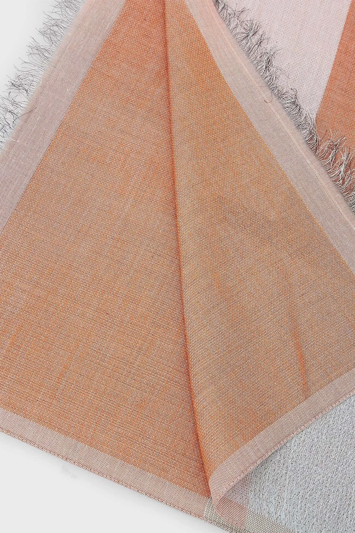 Emporio Armani Desenli Pamuklu 81x192 cm Unisex Şal 625279 3R336 00068 TURUNCU - 8