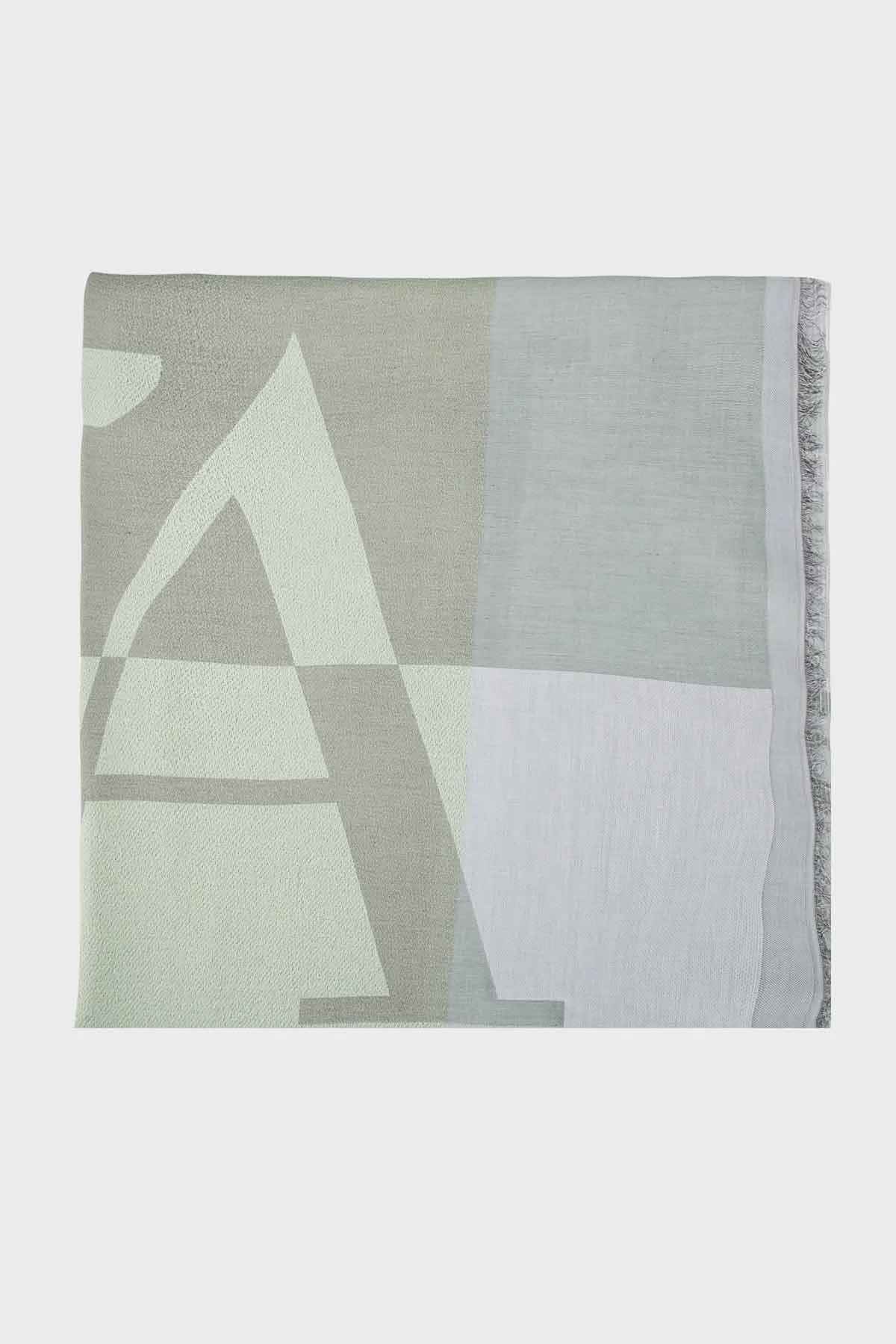 Emporio Armani Desenli Pamuklu 81x192 cm Unisex Şal 625279 3R336 00086 YEŞİL - 1