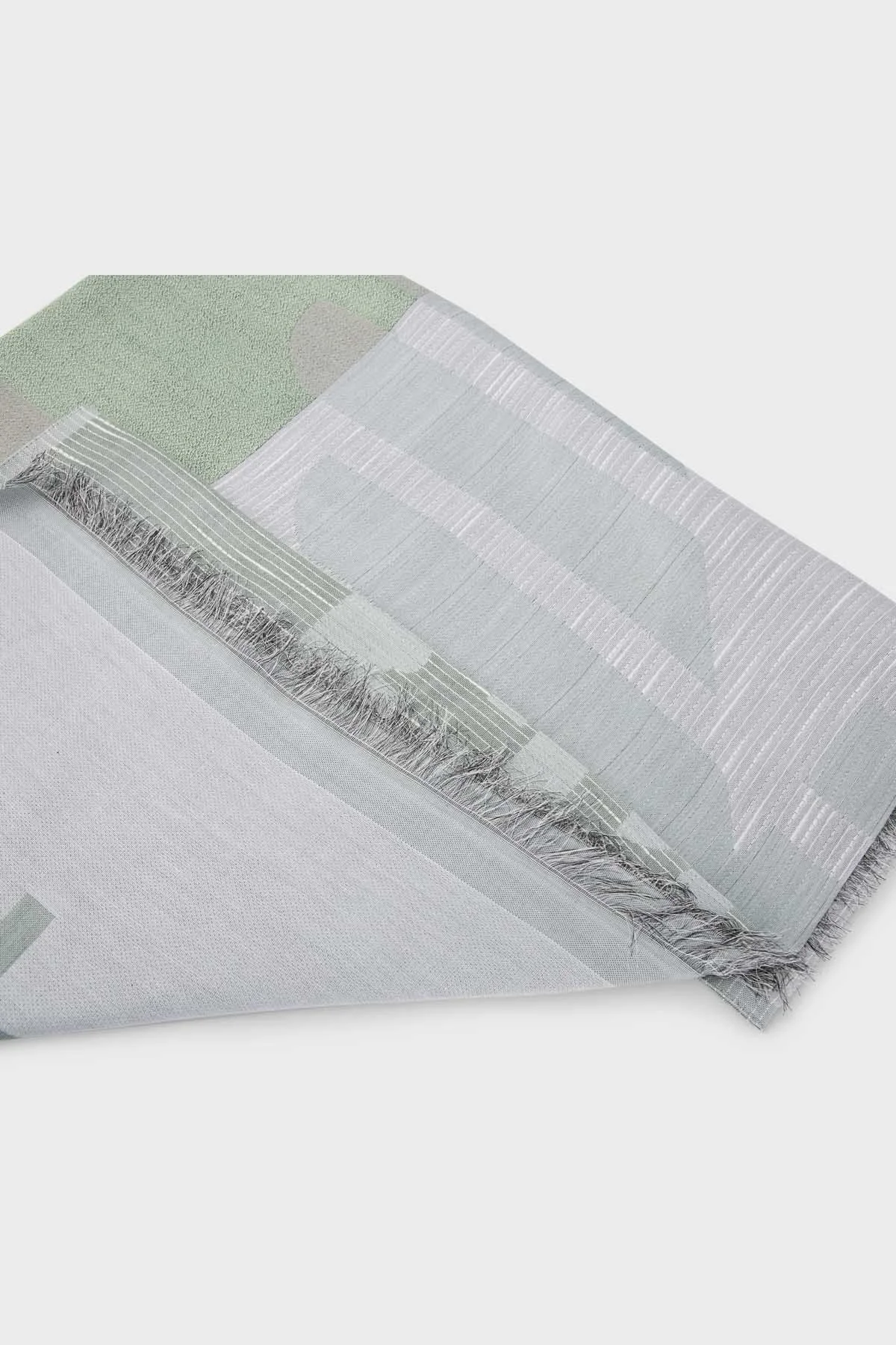 Emporio Armani Desenli Pamuklu 81x192 cm Unisex Şal 625279 3R336 00086 YEŞİL - 4