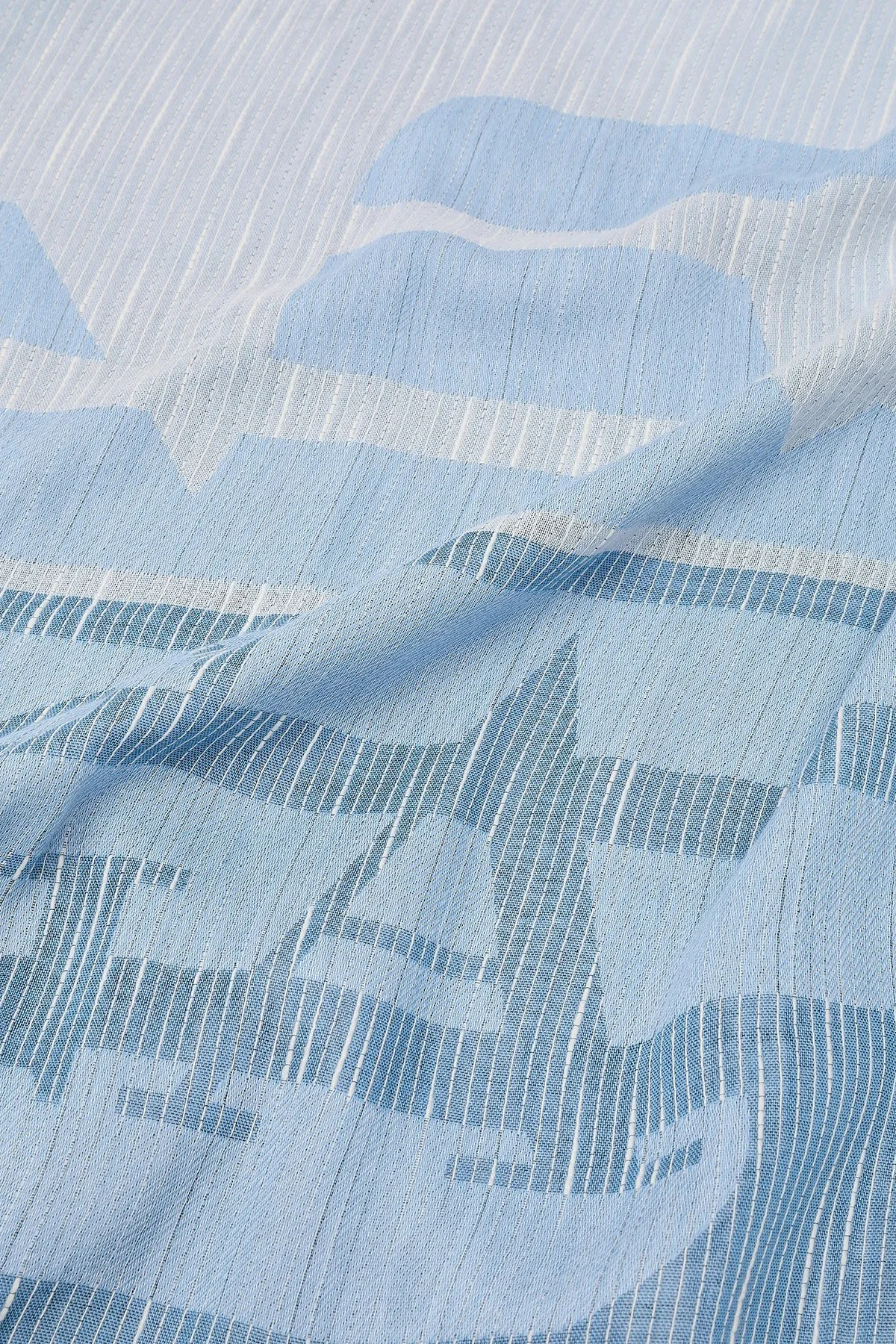 Emporio Armani Desenli Pamuklu 81x192 cm Unisex Şal 625279 3R336 15731 MAVİ - 2