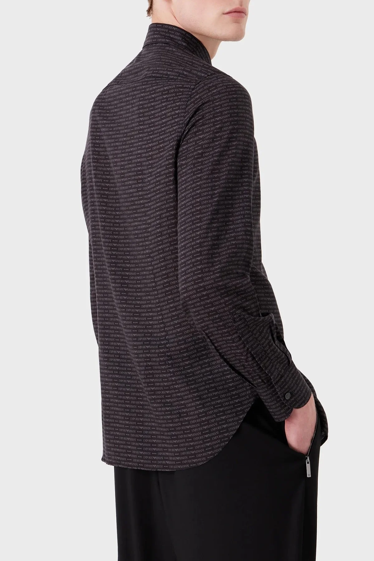 Emporio Armani Desenli Regular Fit Erkek Gömlek 6R1CN1 1NKGZ F054 SİYAH - 2