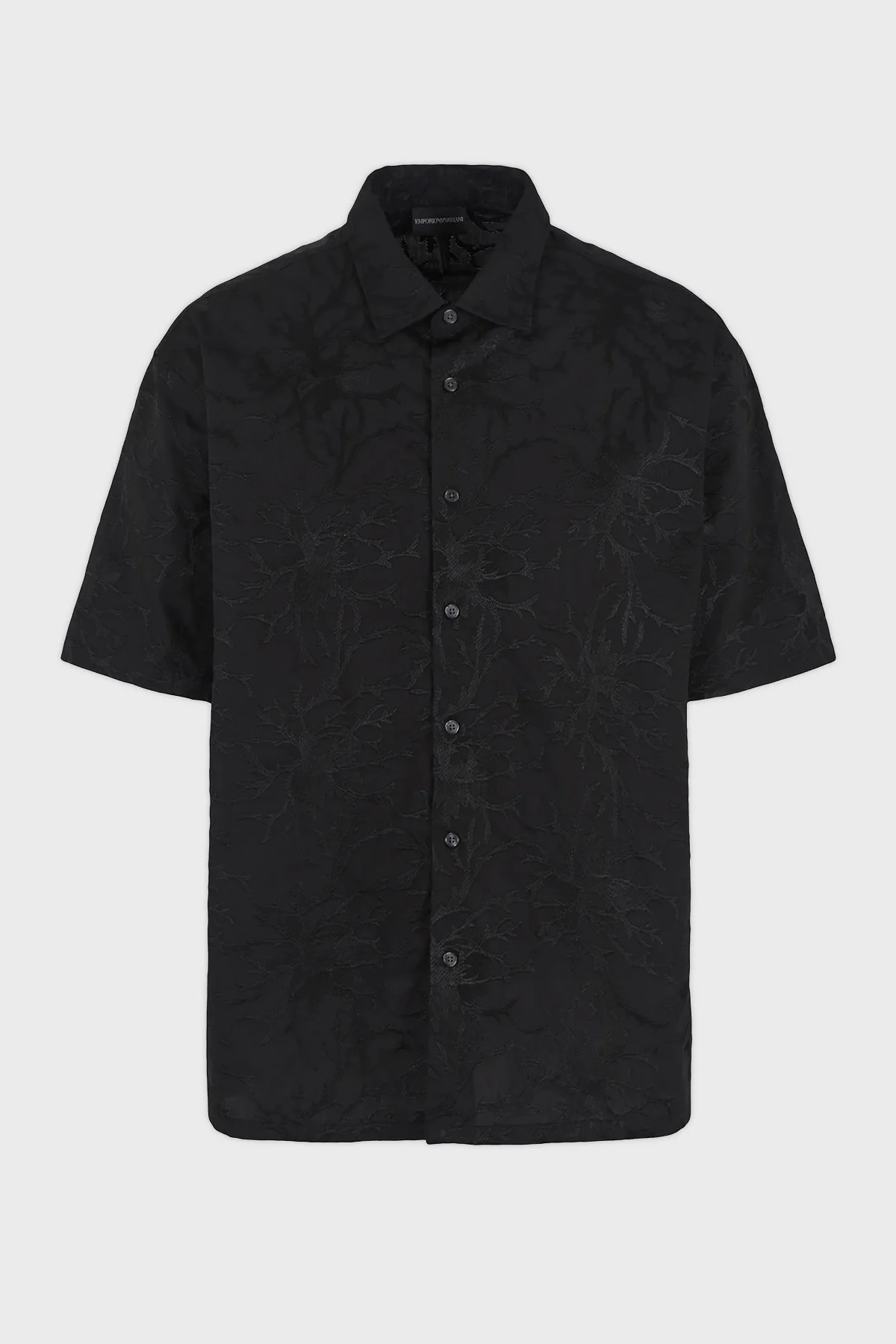 Emporio Armani Desenli Regular Fit Kısa Kollu % 100 Pamuk Erkek Gömlek 3D1CG3 1NQMZ 0999 SİYAH - 6
