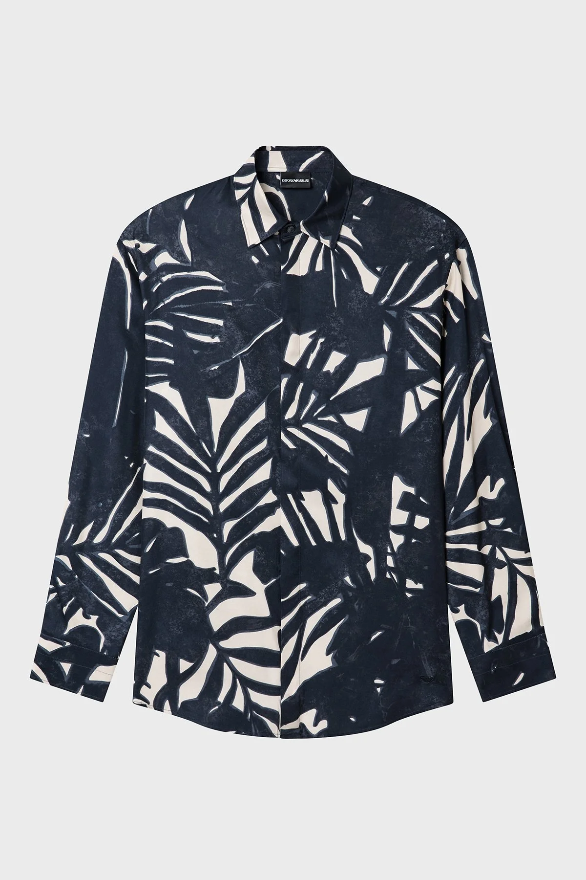 Emporio Armani Desenli Relaxed Fit Uzun Kollu Erkek Gömlek EM005762 AF13285 F1047 LACİVERT-BEJ - 2