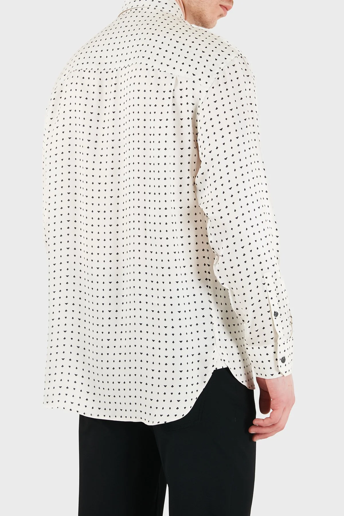 Emporio Armani Desenli Relaxed Fit Uzun Kollu Erkek Gömlek EM005762 AF13285 F1184 BEYAZ - 3